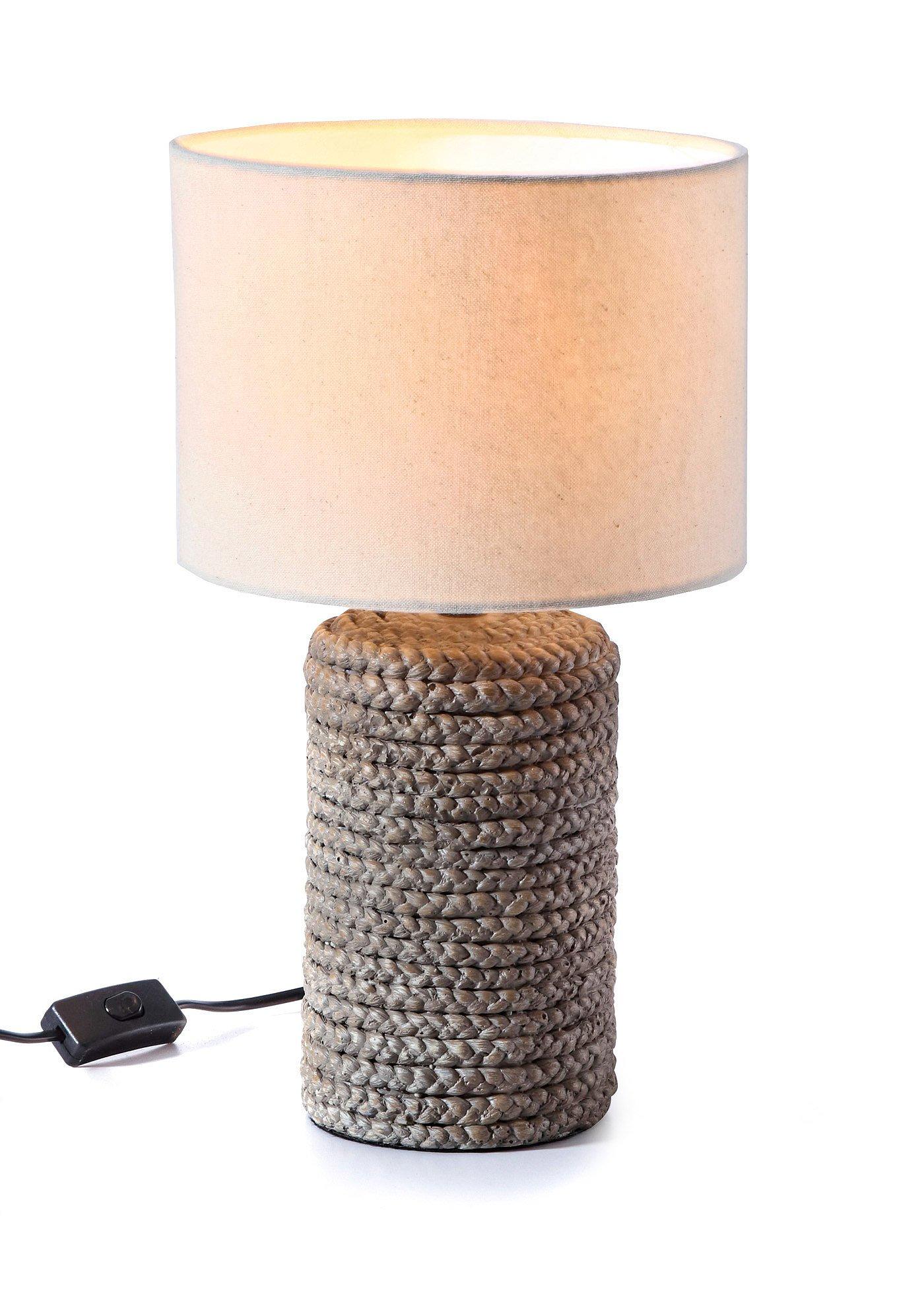 Gemütliches Licht und moderne Leuchte - Tischleuchte mit Schilf-Optik (91456195) in beige/braun