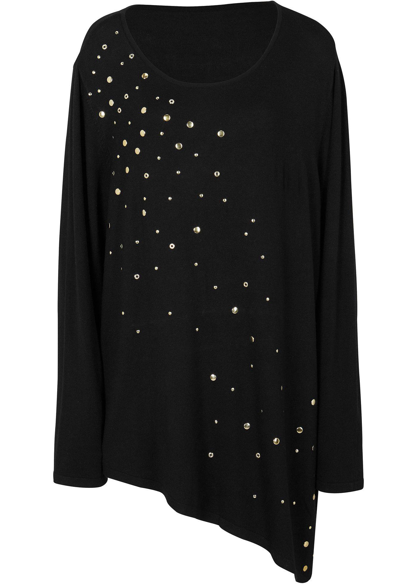 Mit Nietenapplikation. (94859095) in schwarz/gold