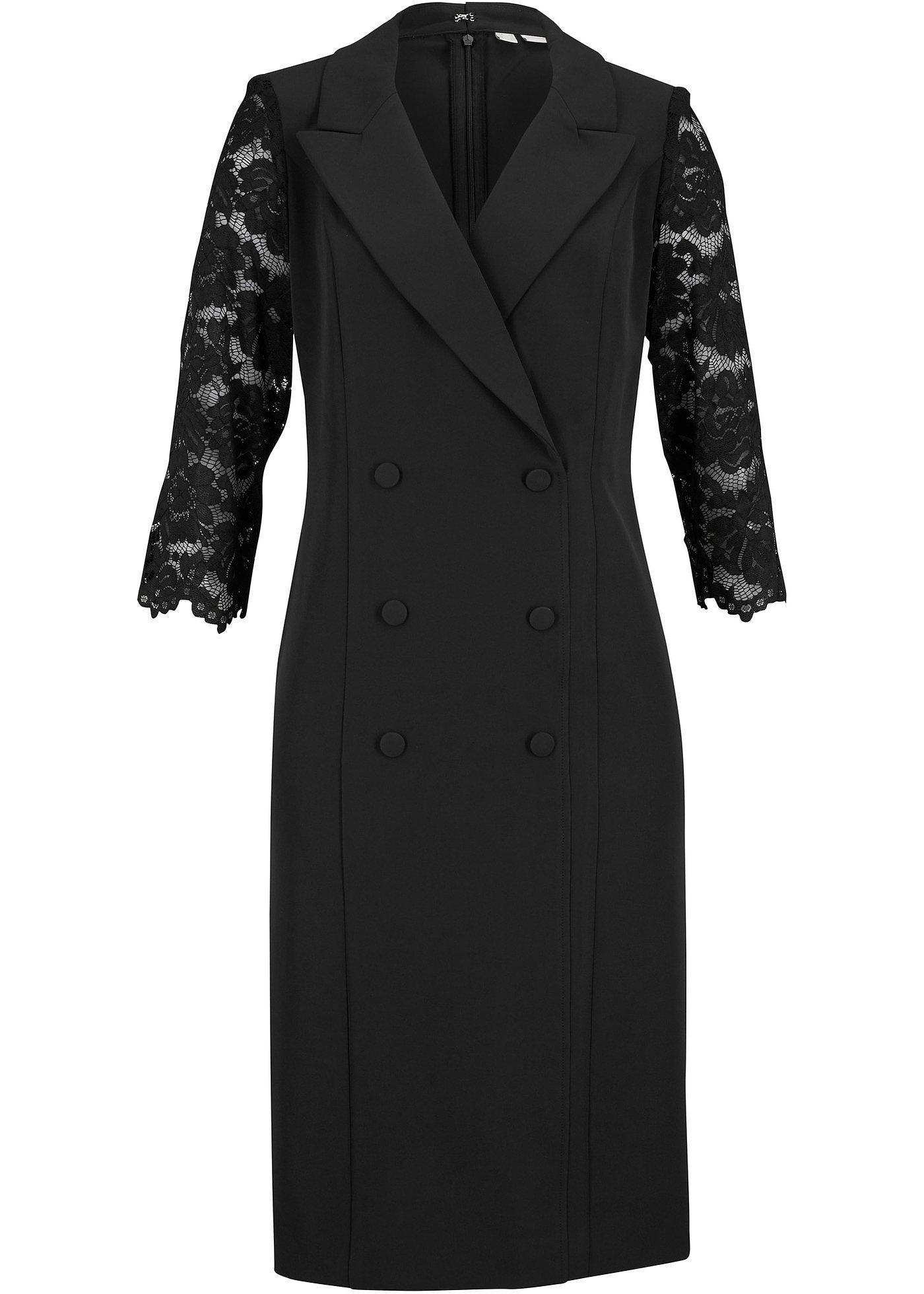 Blazer-Kleid mit Spitzenärmeln