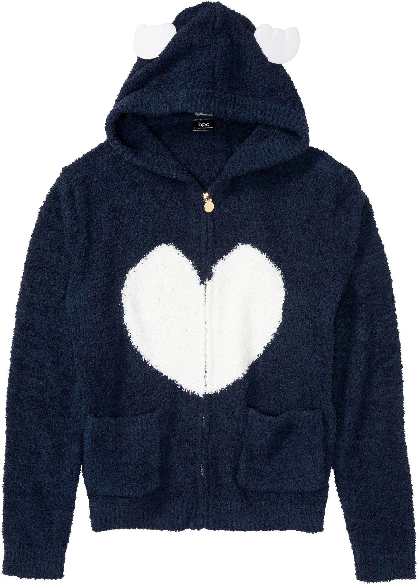 Kuschelige Loungejacke aus Chenille (90588281) in dunkelblau