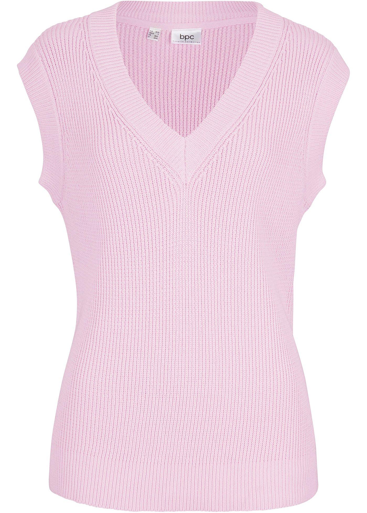 Kuscheliger Oversized Strickpullunder mit V-Ausschnitt und überschnittenen Schulternnn (92832995) in puderflieder