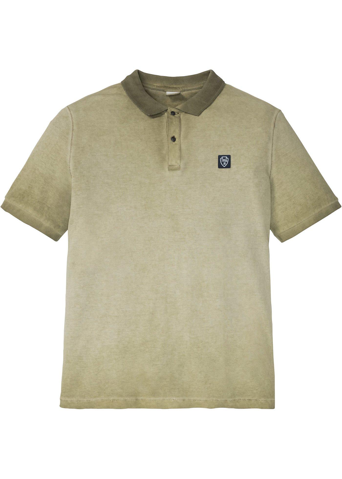Modernes Poloshirt in ausgewaschener Optik. (91437581) in dunkeloliv used