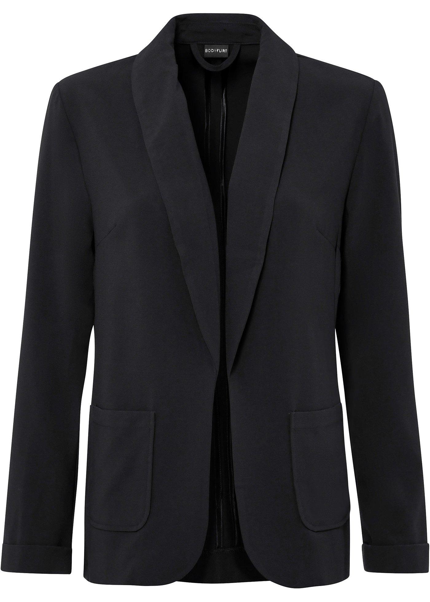 Stylischer Blazer mit leicht abgerundetem Saum. (94365595) in schwarz