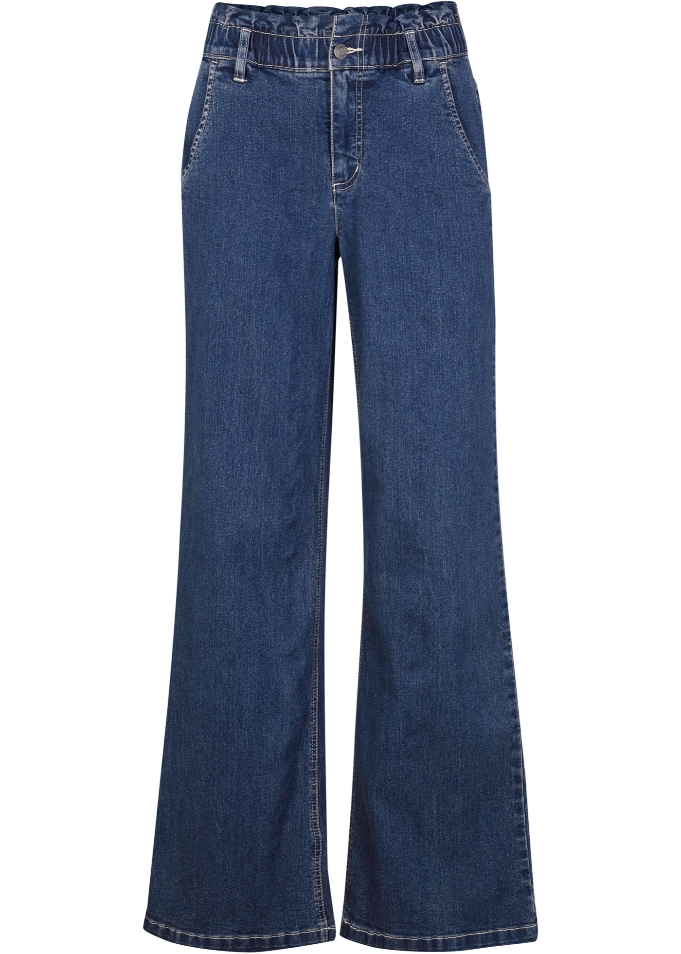 Modische Paper-Bag Jeans mit Stretch (94545795) in dunkelblau denim