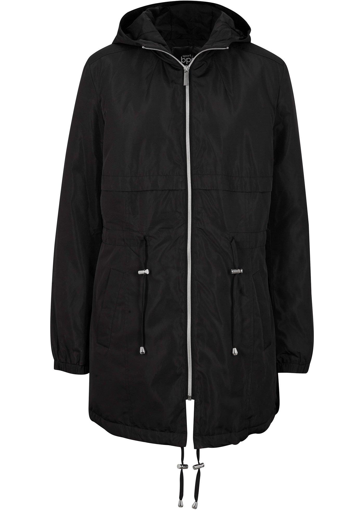 Parka-Jacke mit Kapuze, tailliert mit Kordelzug (92352495) in schwarz