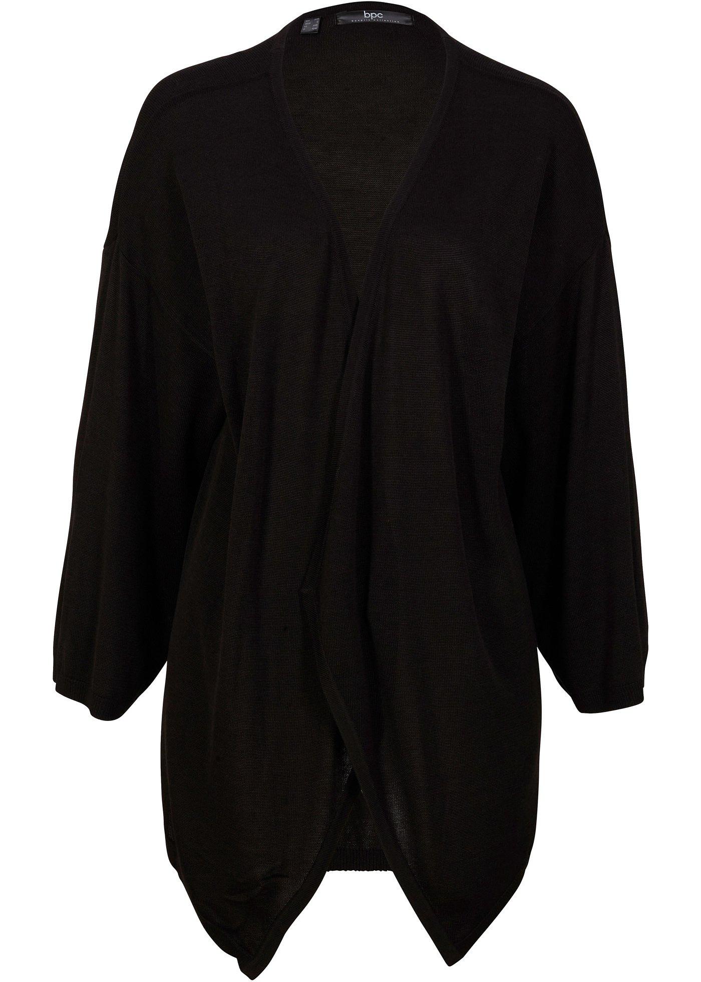 Modische Strickjacke mit weitem Arm (90401995) in schwarz