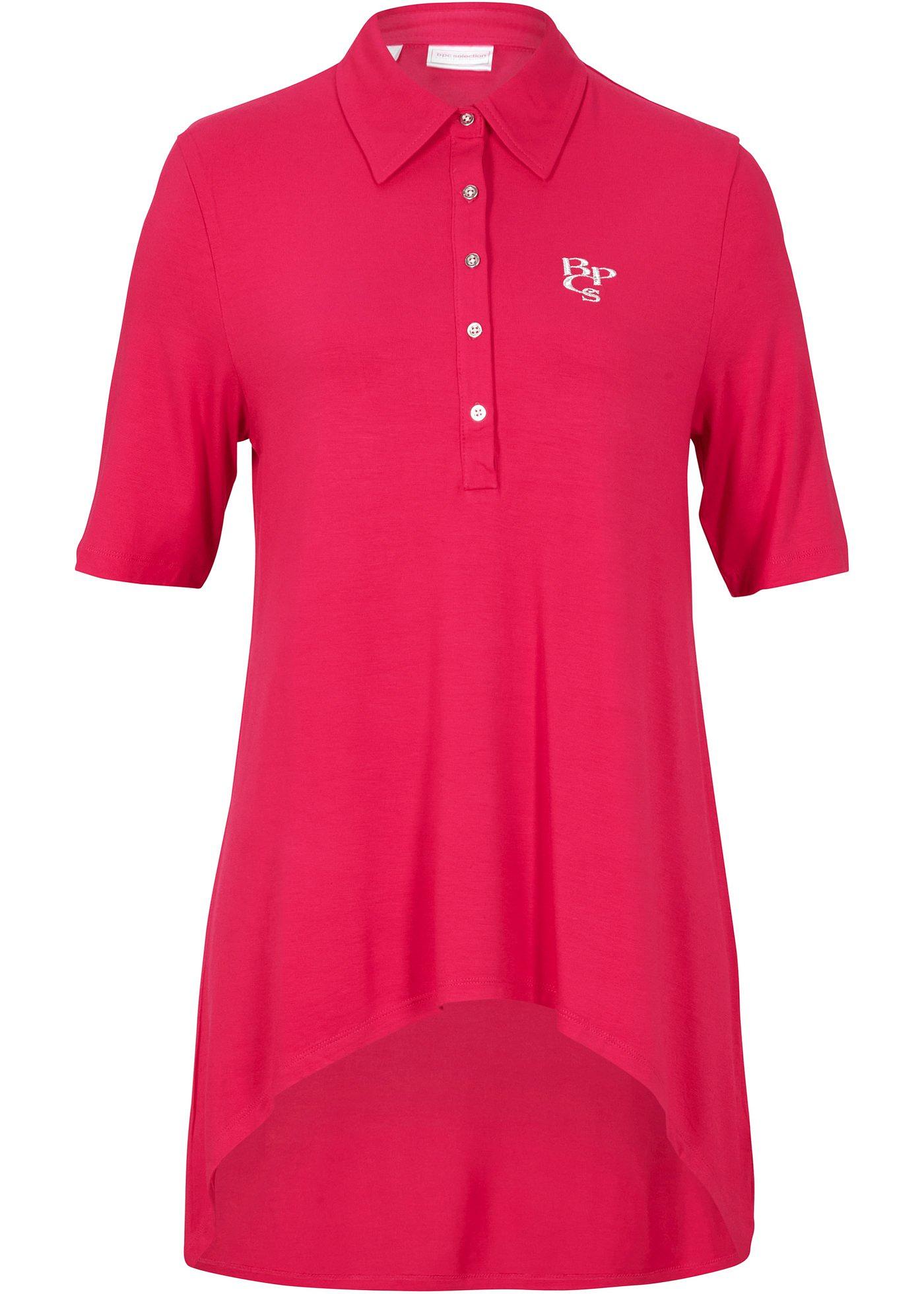 Long-Poloshirt mit Asymmetrischem Schnitt (94750995) in granatrot