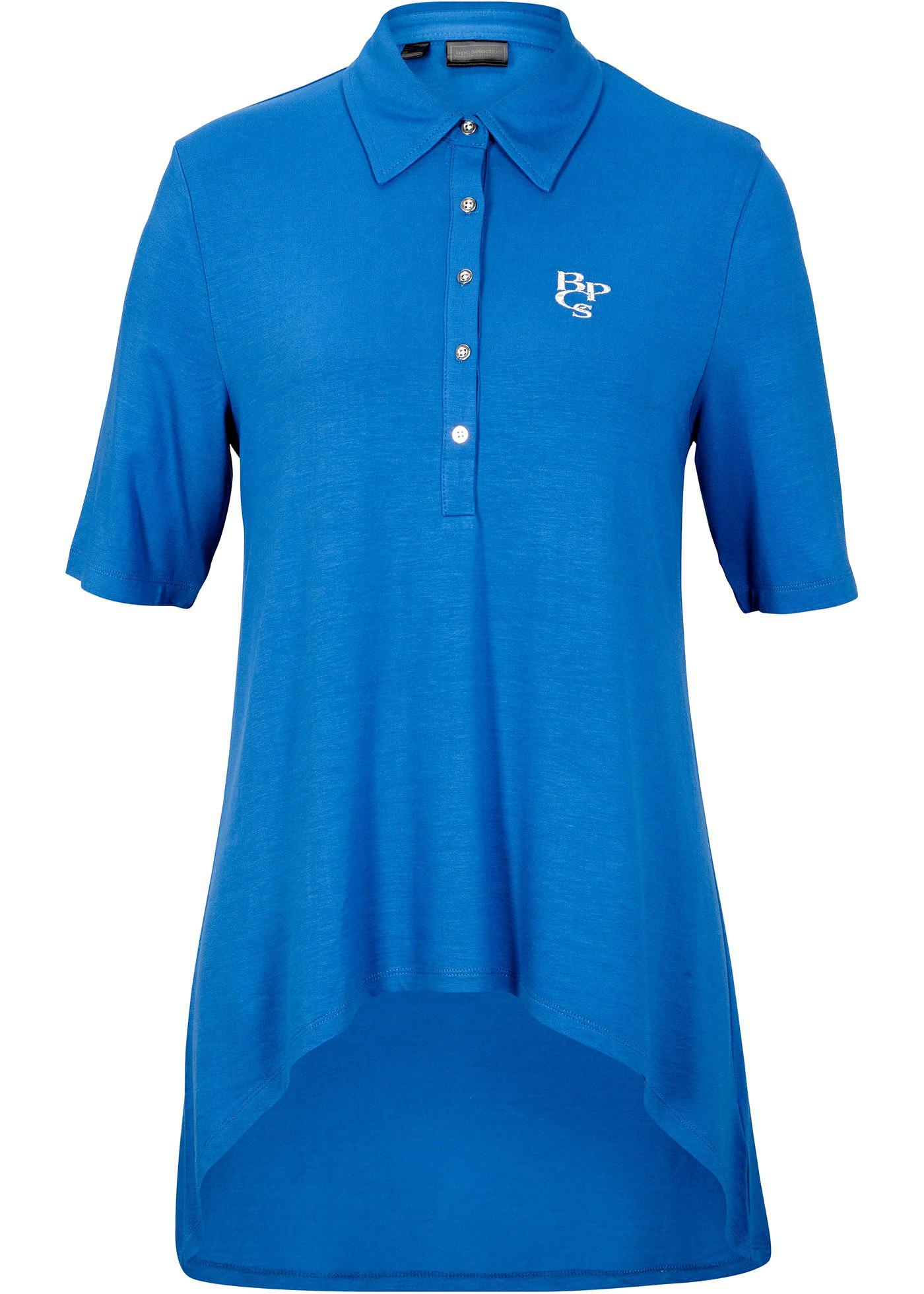 Long-Poloshirt mit Asymmetrischem Schnitt (94738895) in azurblau