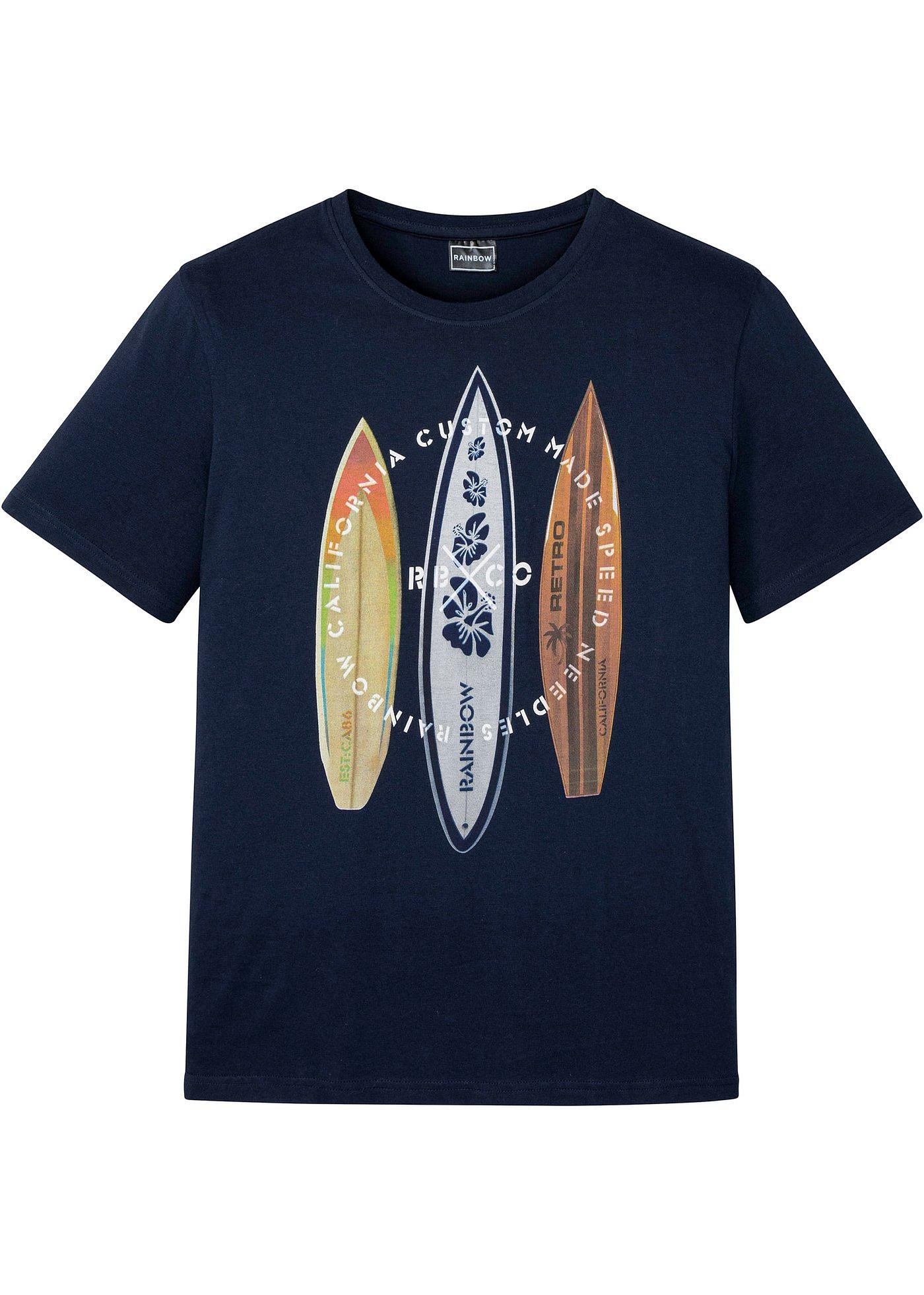 Angesagtes T-Shirt mit Surfer-Motiv auf der Vorderseite. (90427195) in dunkelblau