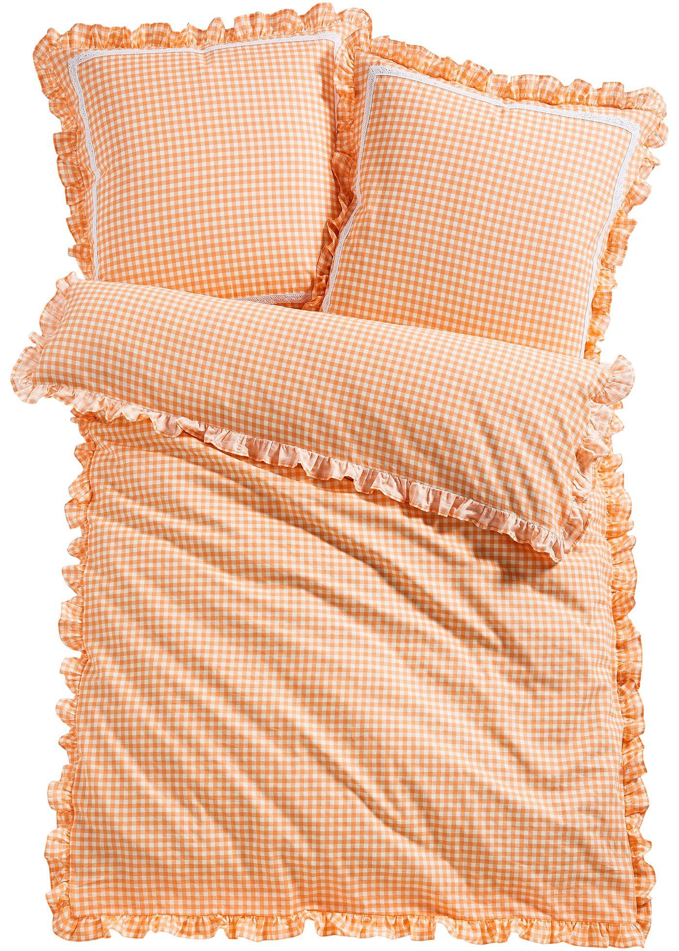 Bettwäsche mit Rüschen (90604595) in apricot