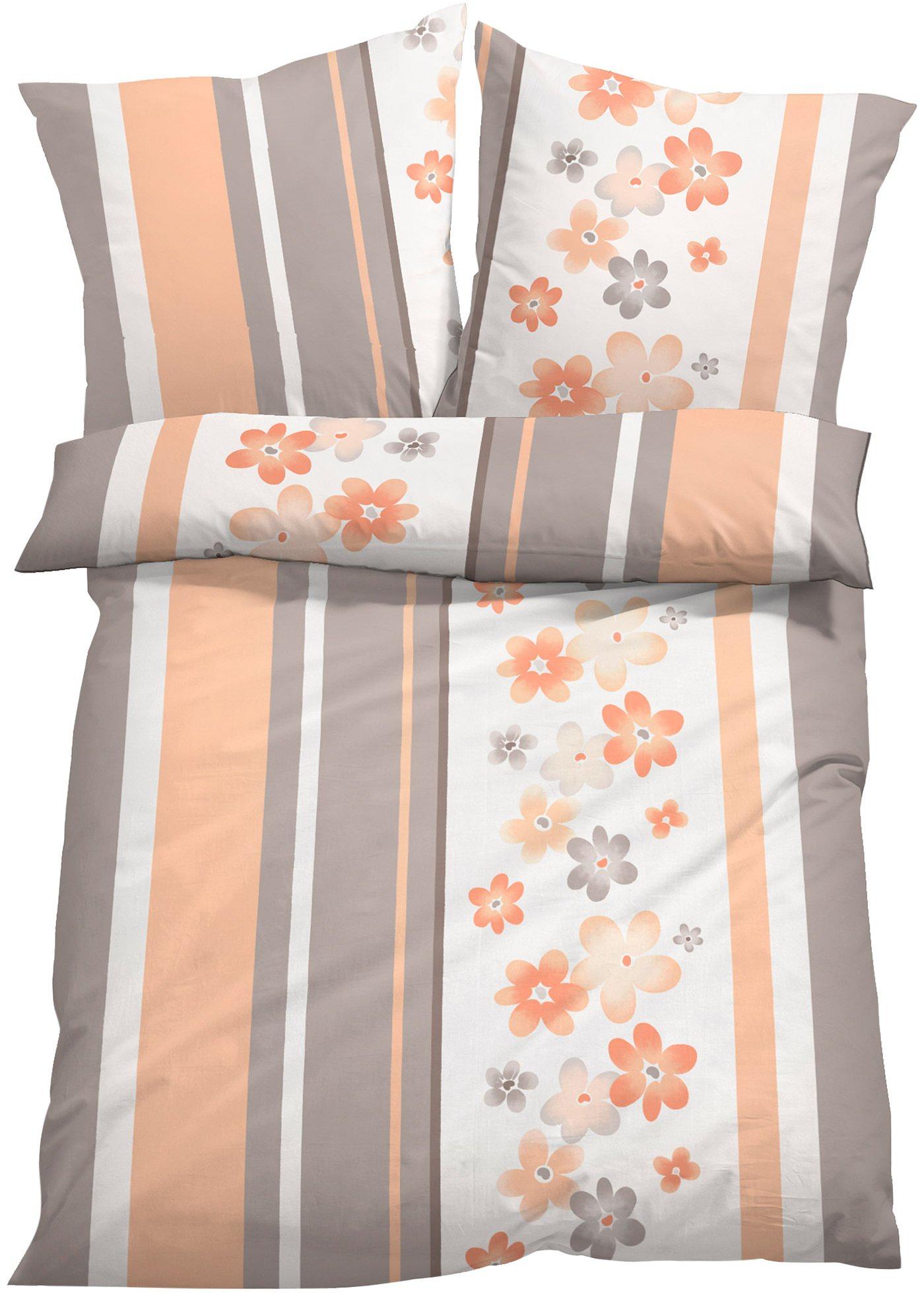 Bettwäsche mit Blumen Design (92917295) in apricot