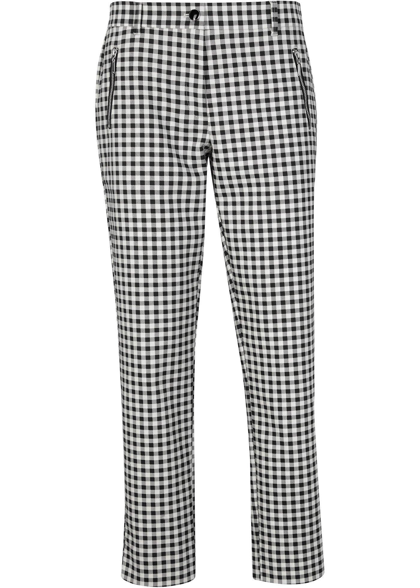 Modische Stretchhose kariert mit komfortablem Tragegefühl (95341895) in schwarz / wollweiß kariert