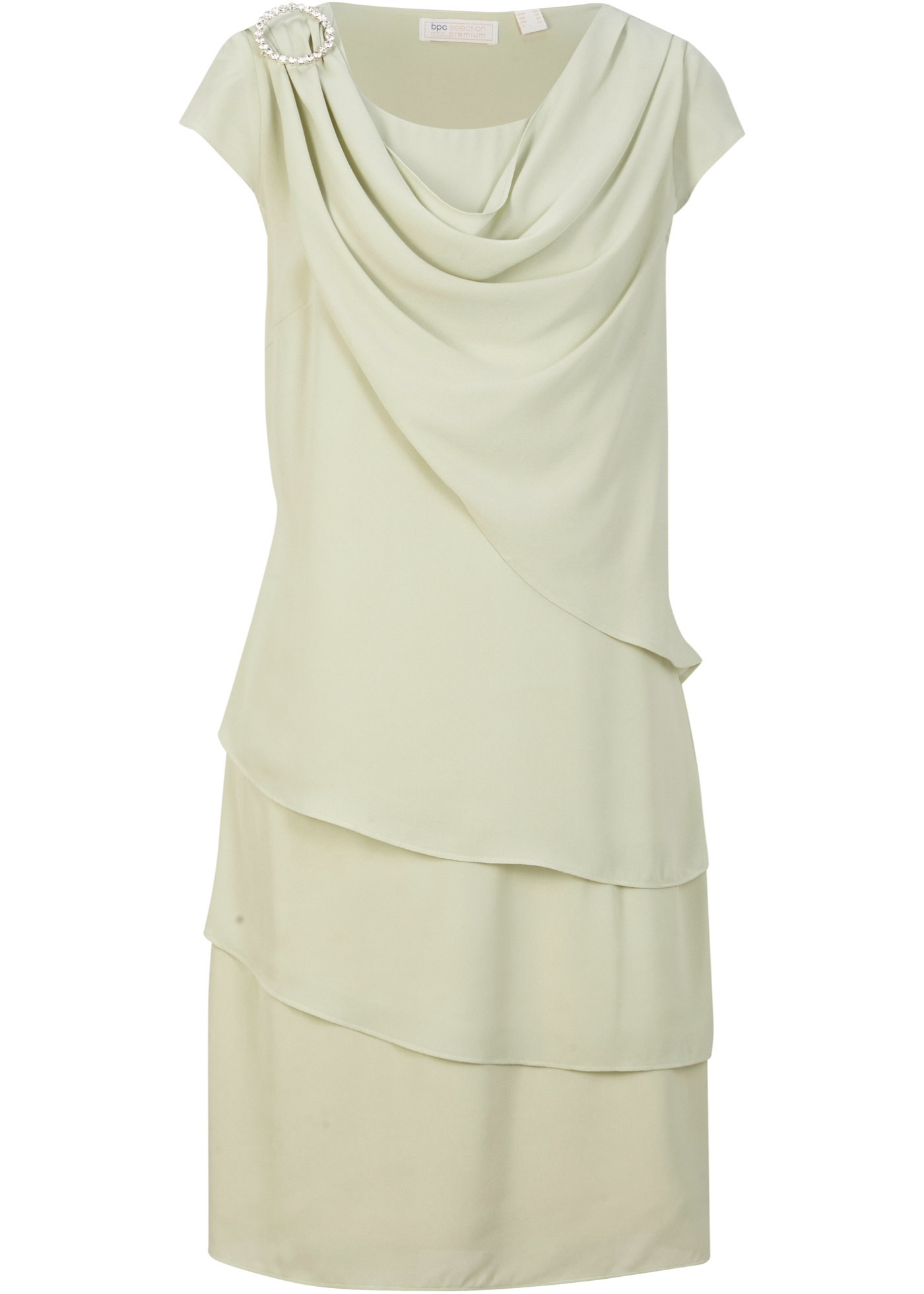 Elegantes Kleid mit Wasserfallausschnitt (95453595) in softsalbei