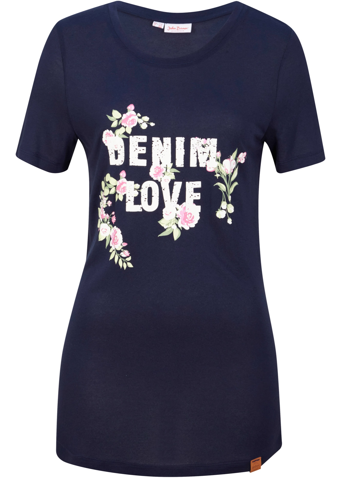 Lässiges T-Shirt mit Blumendruck (92425181) in dunkelblau
