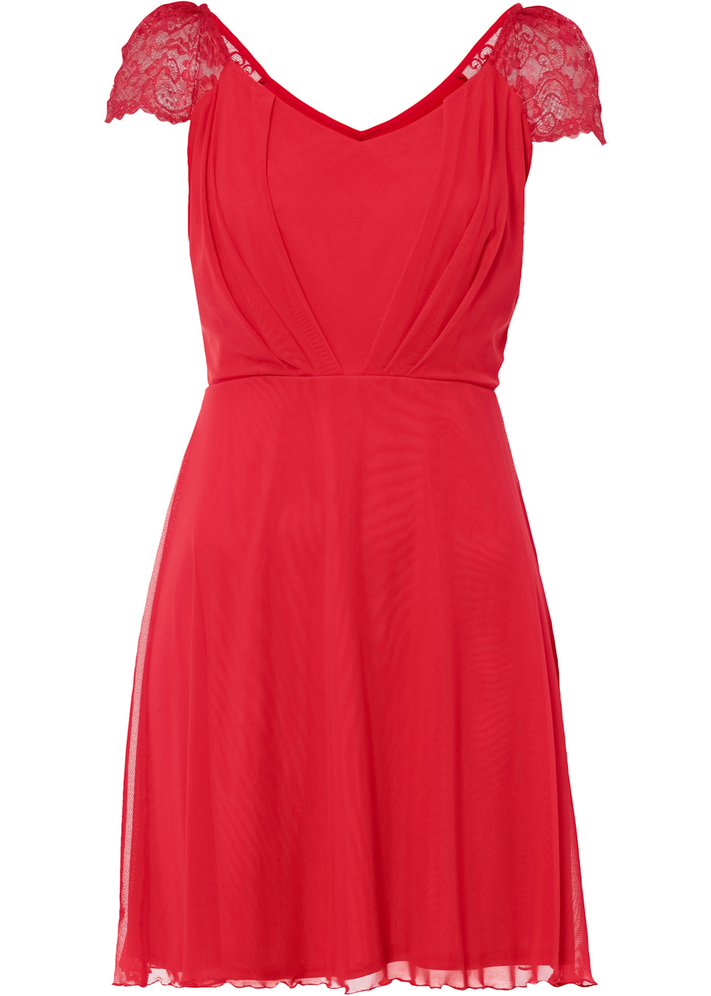 Modernes Kleid mit hochwertiger Spitze (97475481) in rot