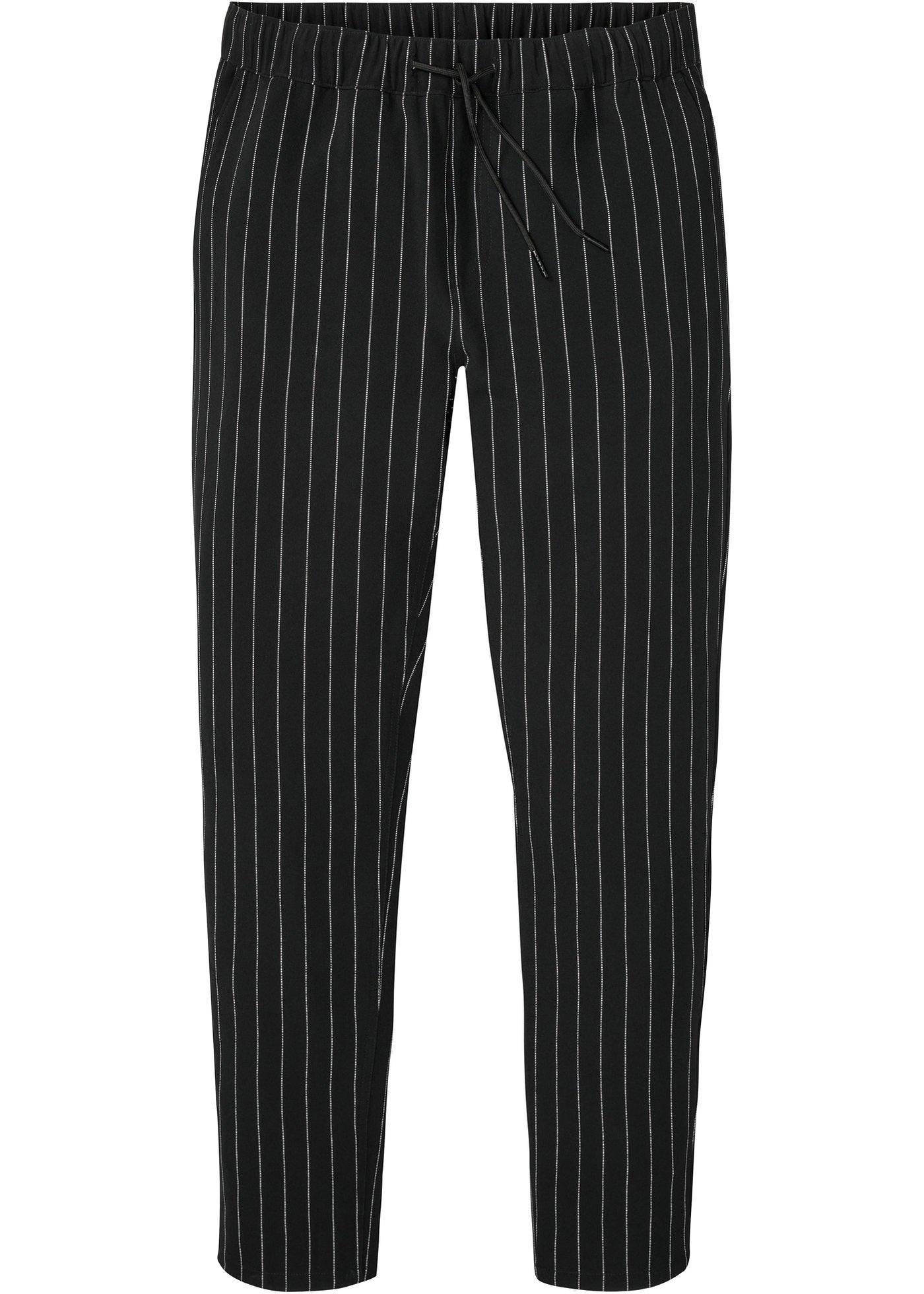 Moderne Schlupfhose mit elastischem Bündchen und Kordelzug, in angenehmer Stretch-Qualität. (90387381) in schwarz gestreift