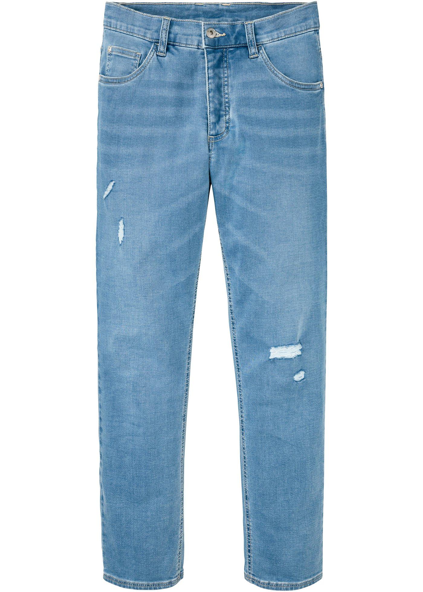 Moderne Stretch-Jeans im angesagten Used-Look. (94935781) in hellblau denim