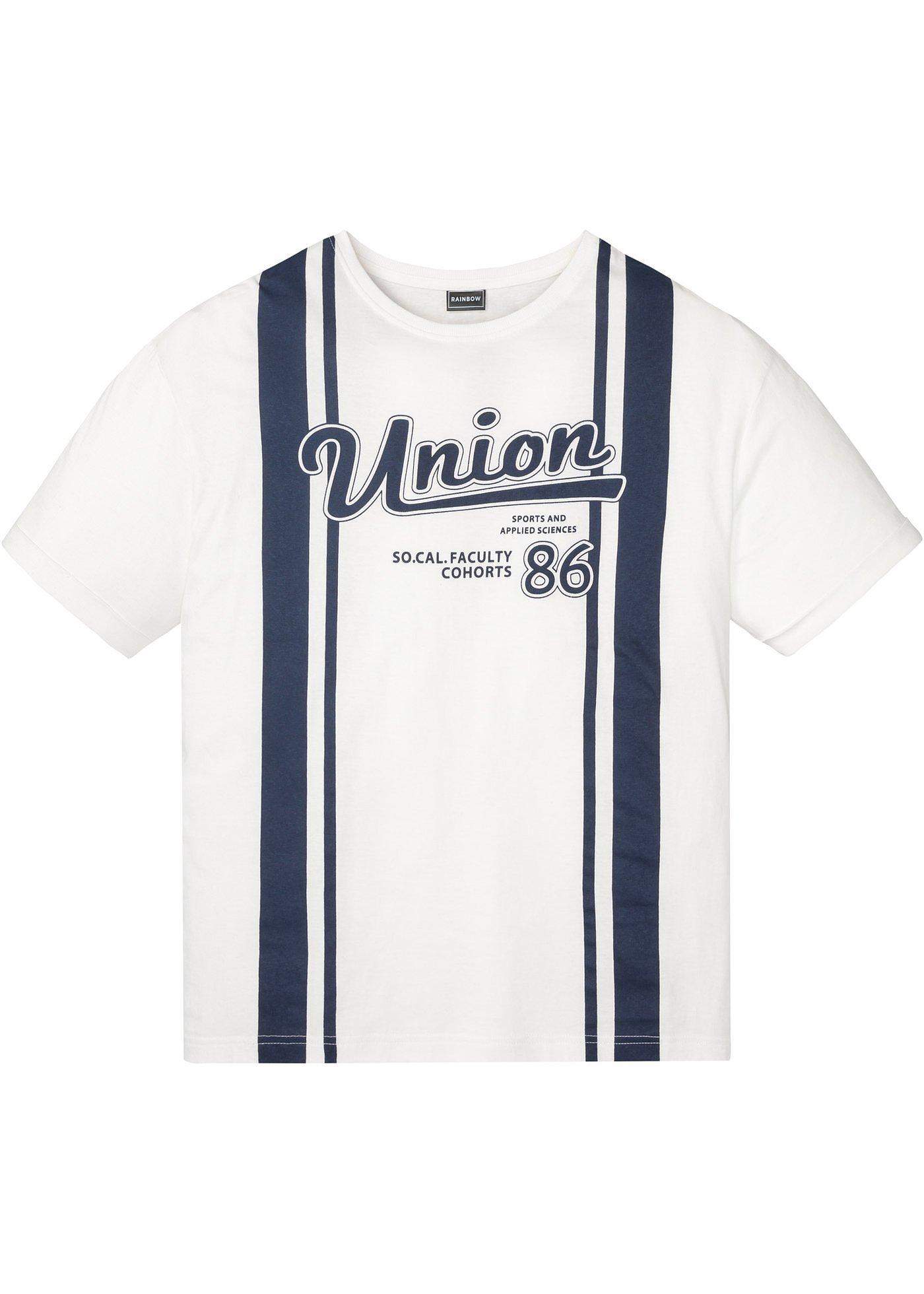 Modernes T-Shirt mit Druck vorne (95670281) in wollweiß bedruckt