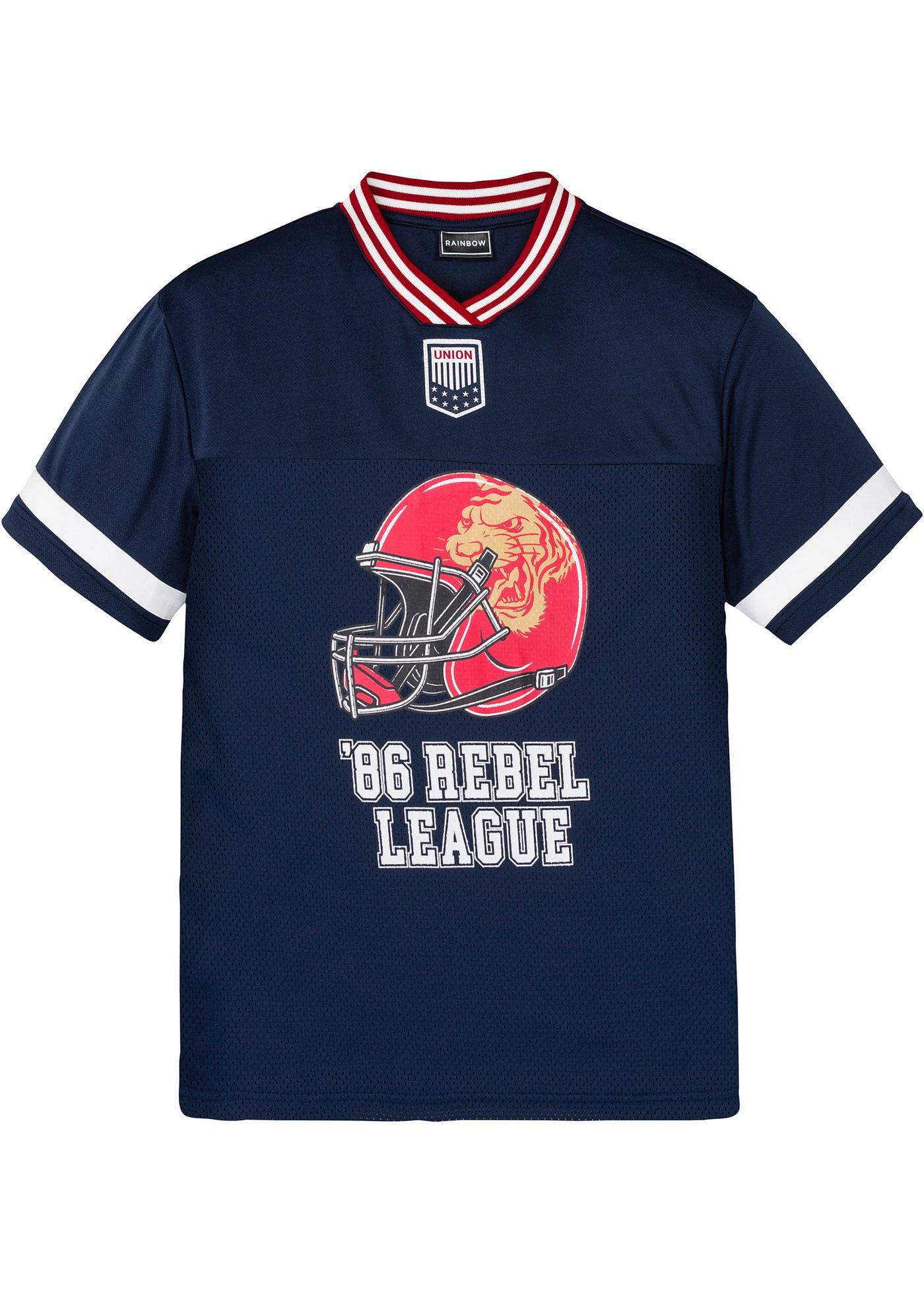 Cooles T-Shirt mit Druck und Applikation (95247881) in dunkelblau bedruckt