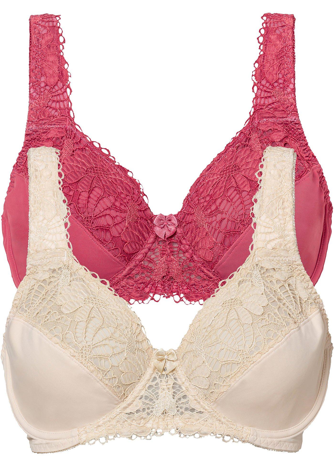 Hübsche Minimizer-BHs mit edler Spitze (91178595) in rauchhimbeere+sandbeige