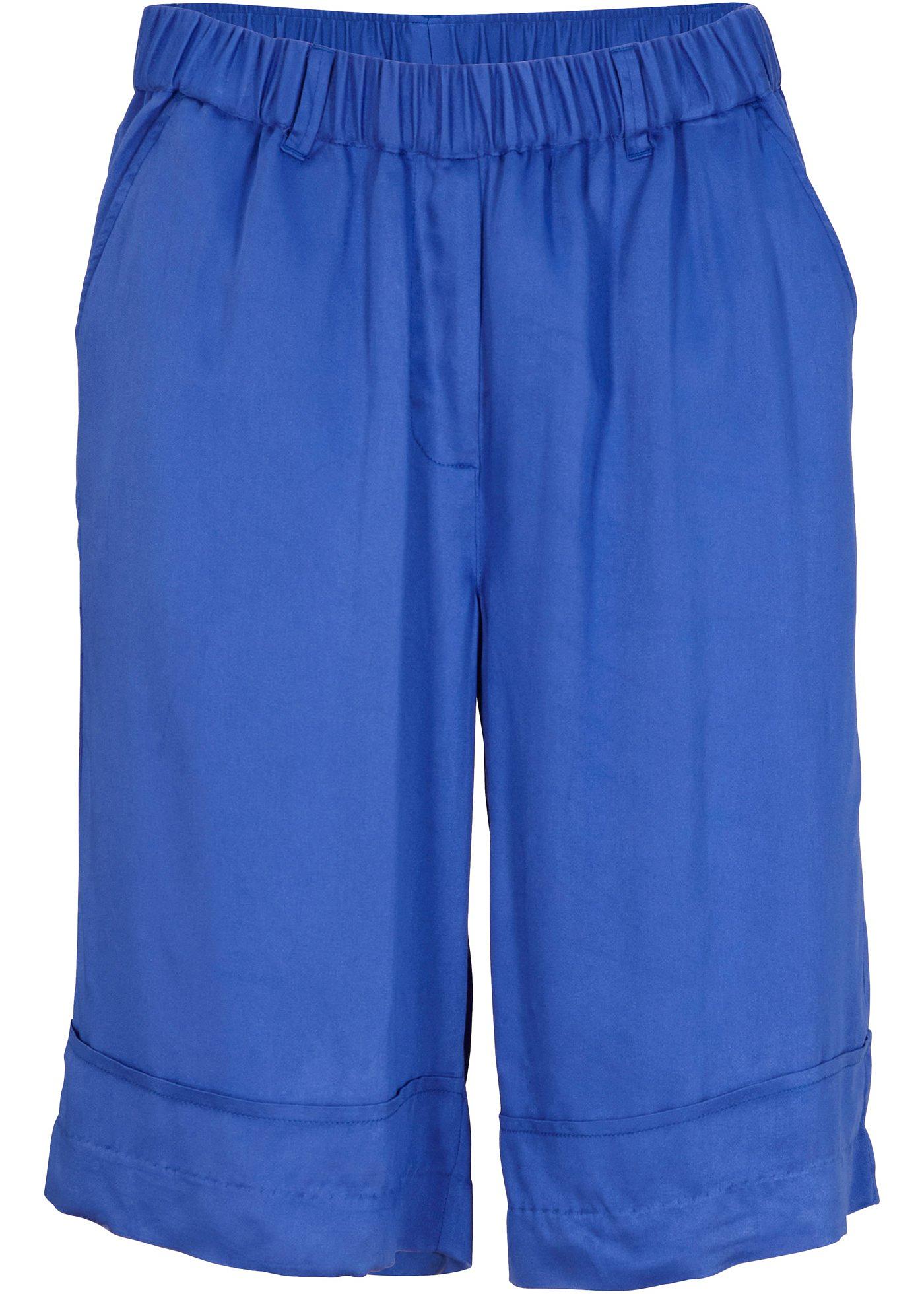 Komfortable Schlupf-Bermuda mit Gummibund und mit imitiertem Umschlag (92571995) in edelsteinblau