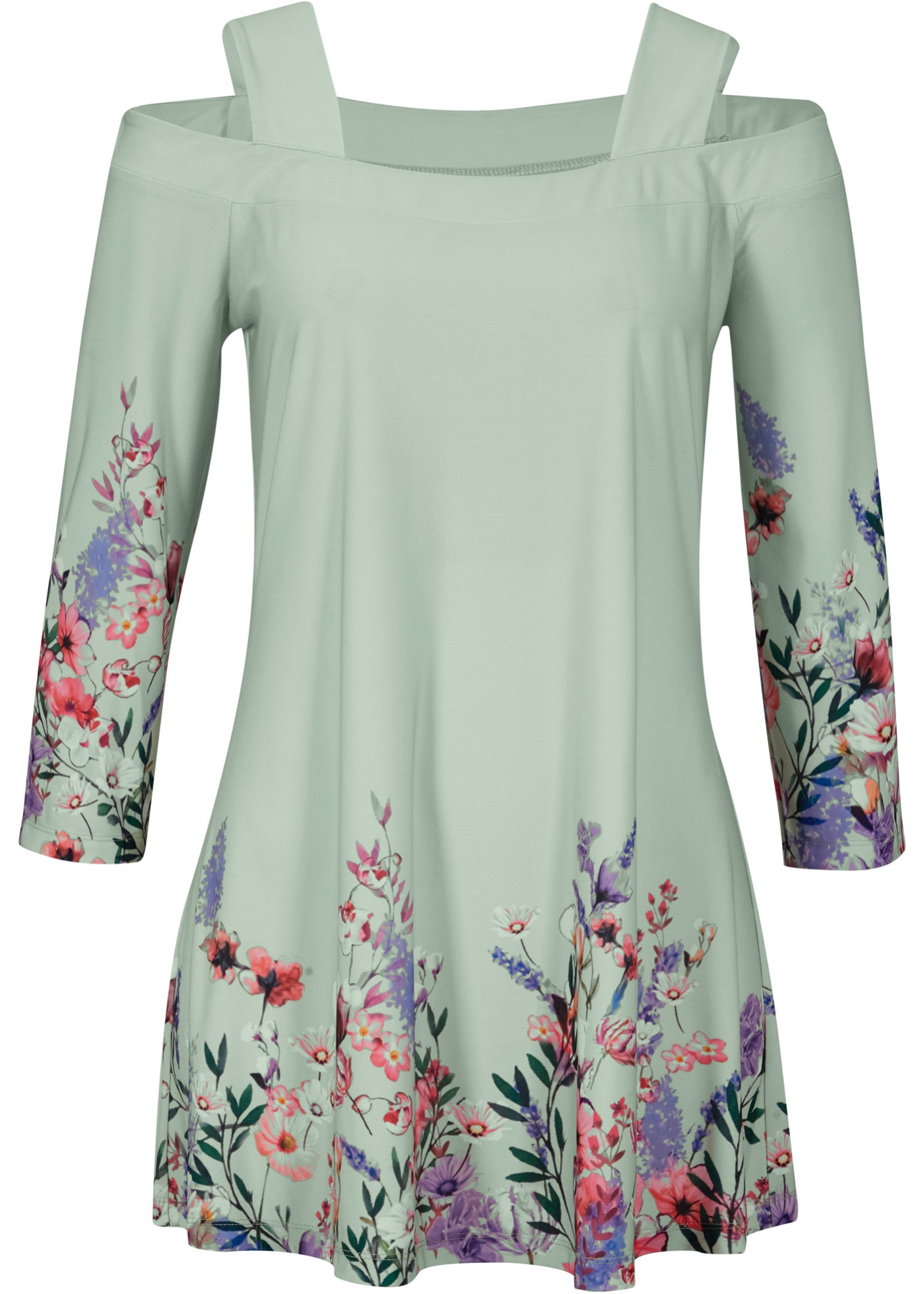 Verspieltes Cold-Shoulder-Shirt mit Blumenmuster von bpc selection premium (94874195) in softsalbei geblümt