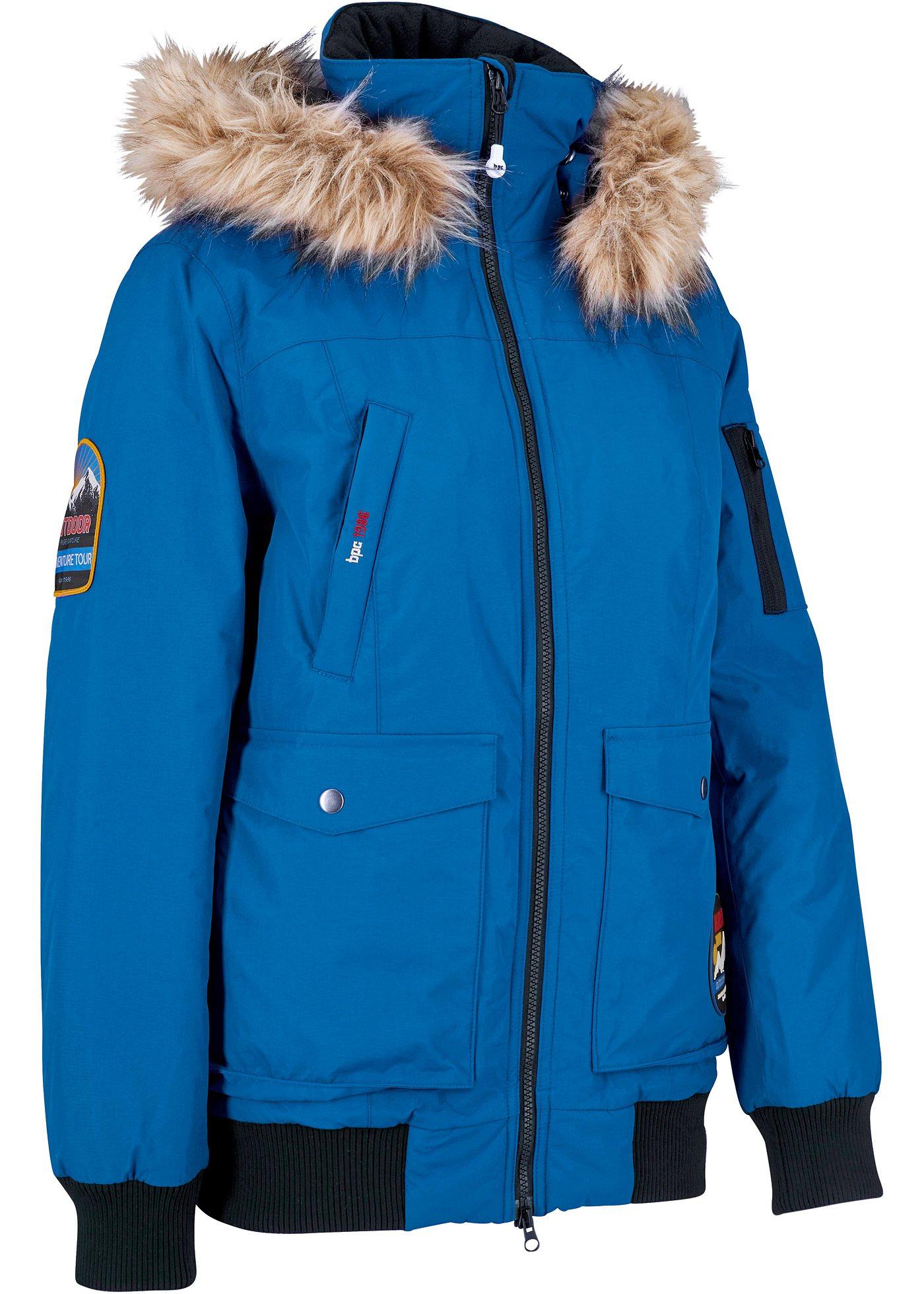 Wasserdichte Regenjacke mit Druckknopftaschen und Zipperdetails (94765695) in arktikblau/schwarz