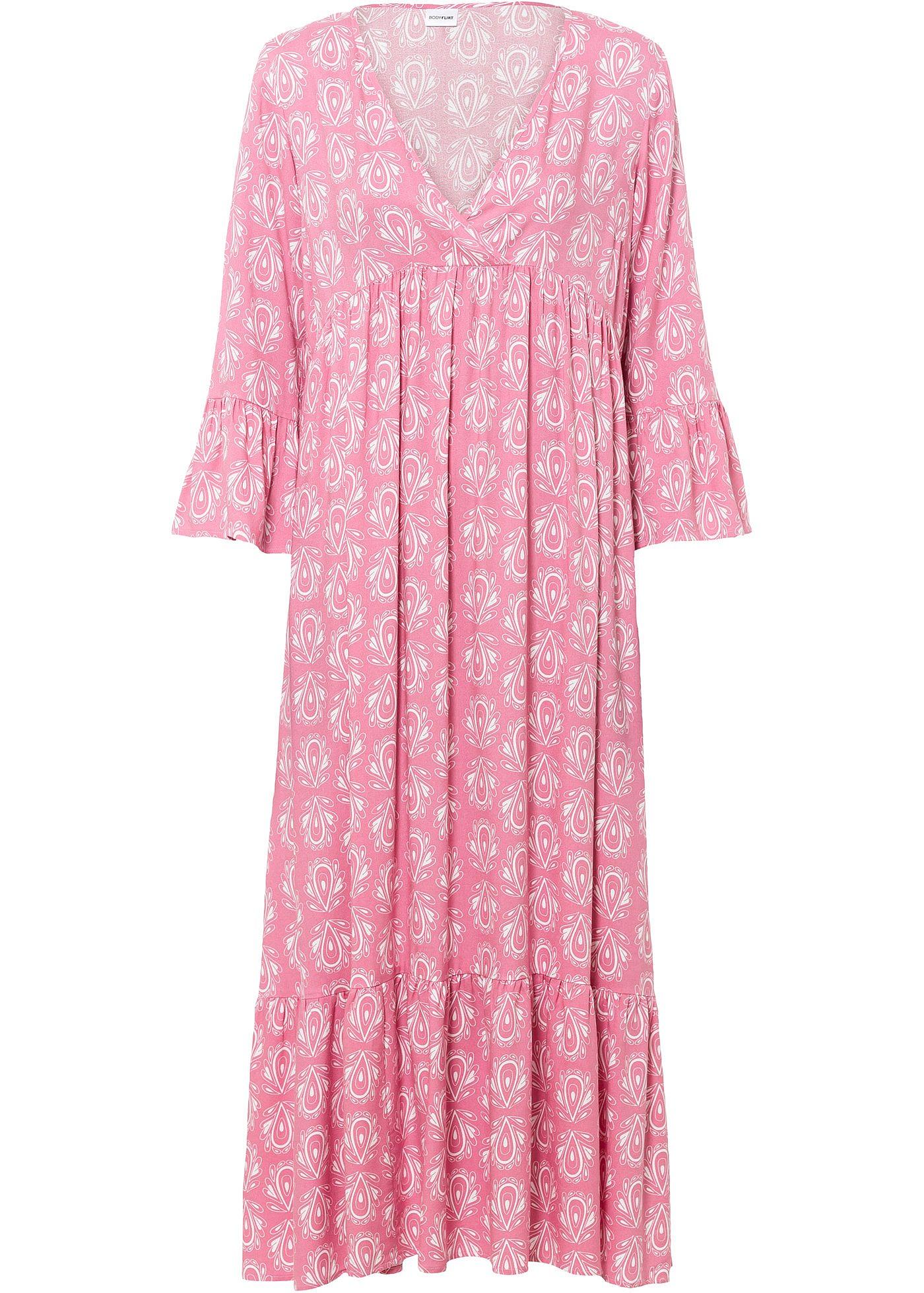 luftiges Kaftan-Kleid mit wunderschönem Druck (95922695) in himbeerrose bedruckt