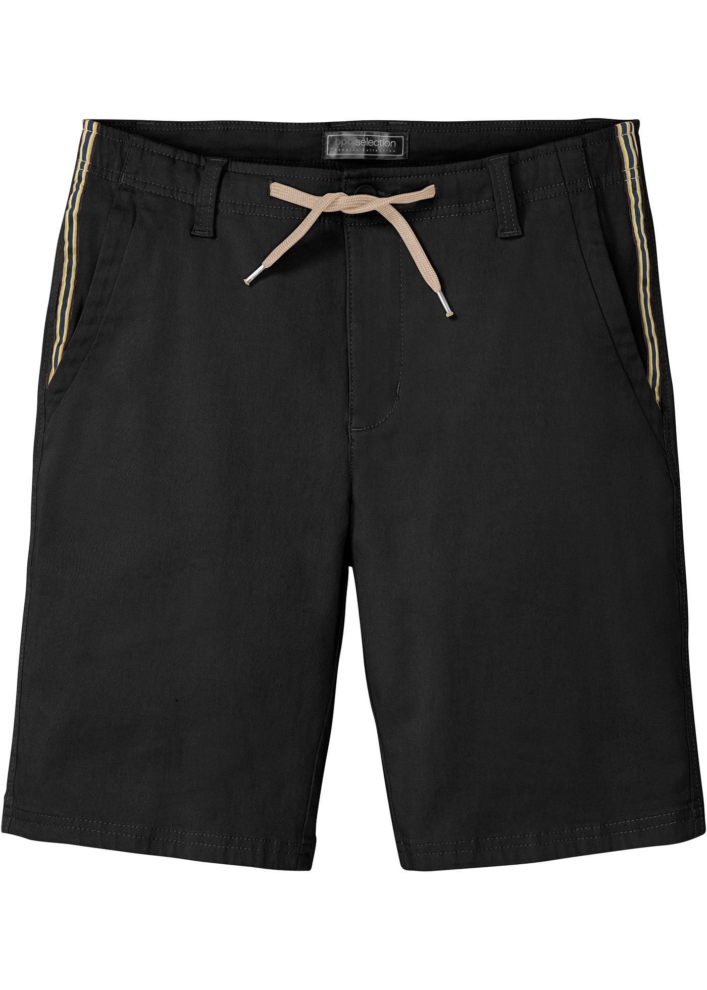 Schöne Chino-Bermuda mit kontrastfarbiger Schnur am Bund (91931881) in schwarz