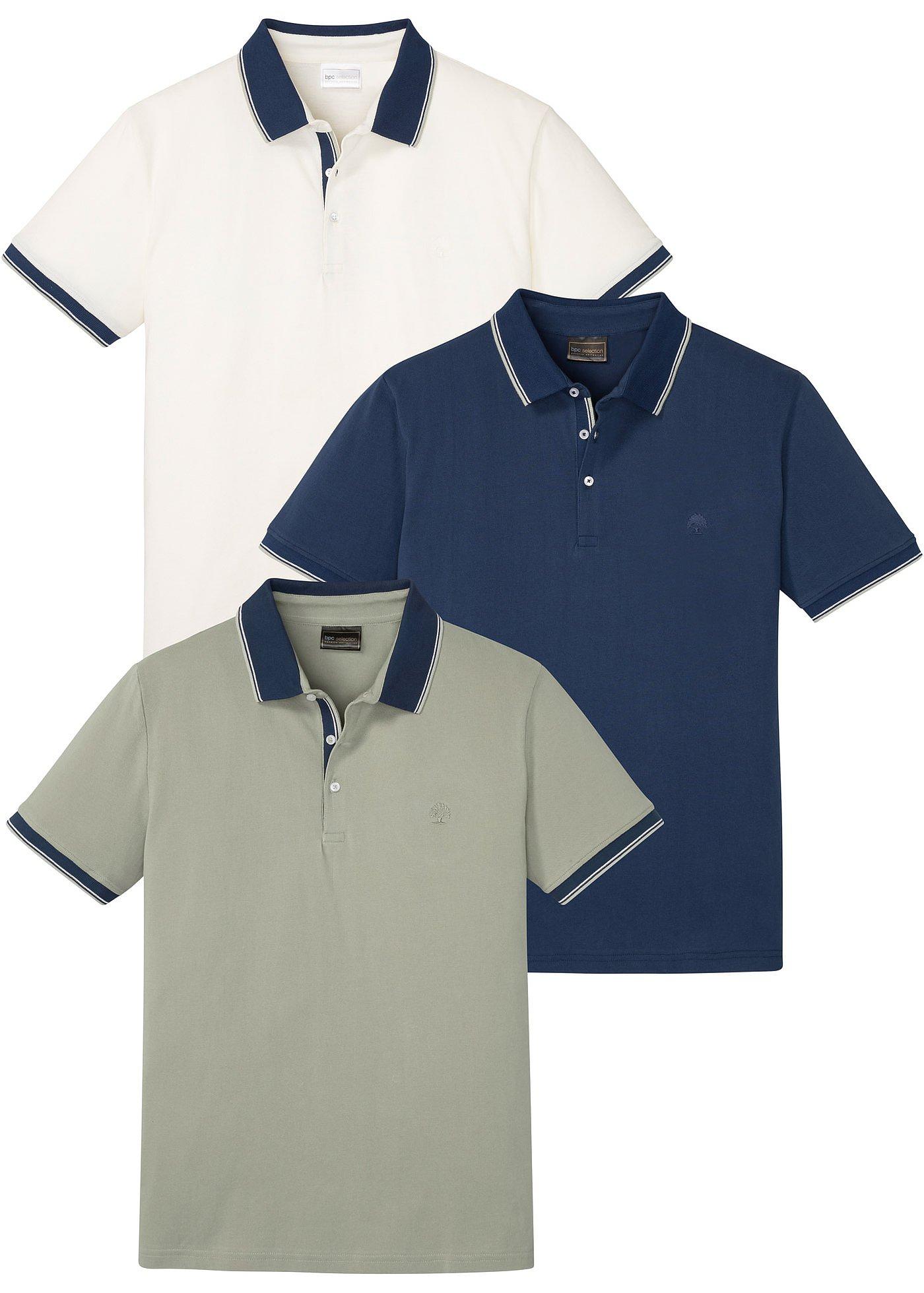 Piqué-Poloshirt (3er Pack) aus reiner Baumwolle