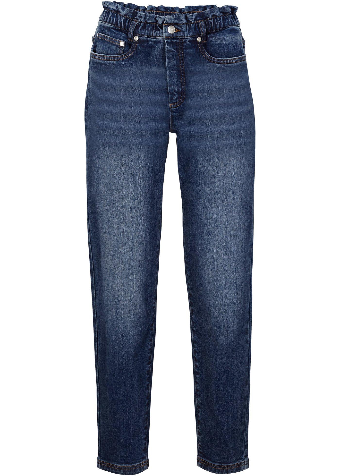 Moderne Jeans im 5-Pocket-Stil mit Cat-Eye-Effekt und abgerundeten Taschen (95547581) in dunkelblau denim
