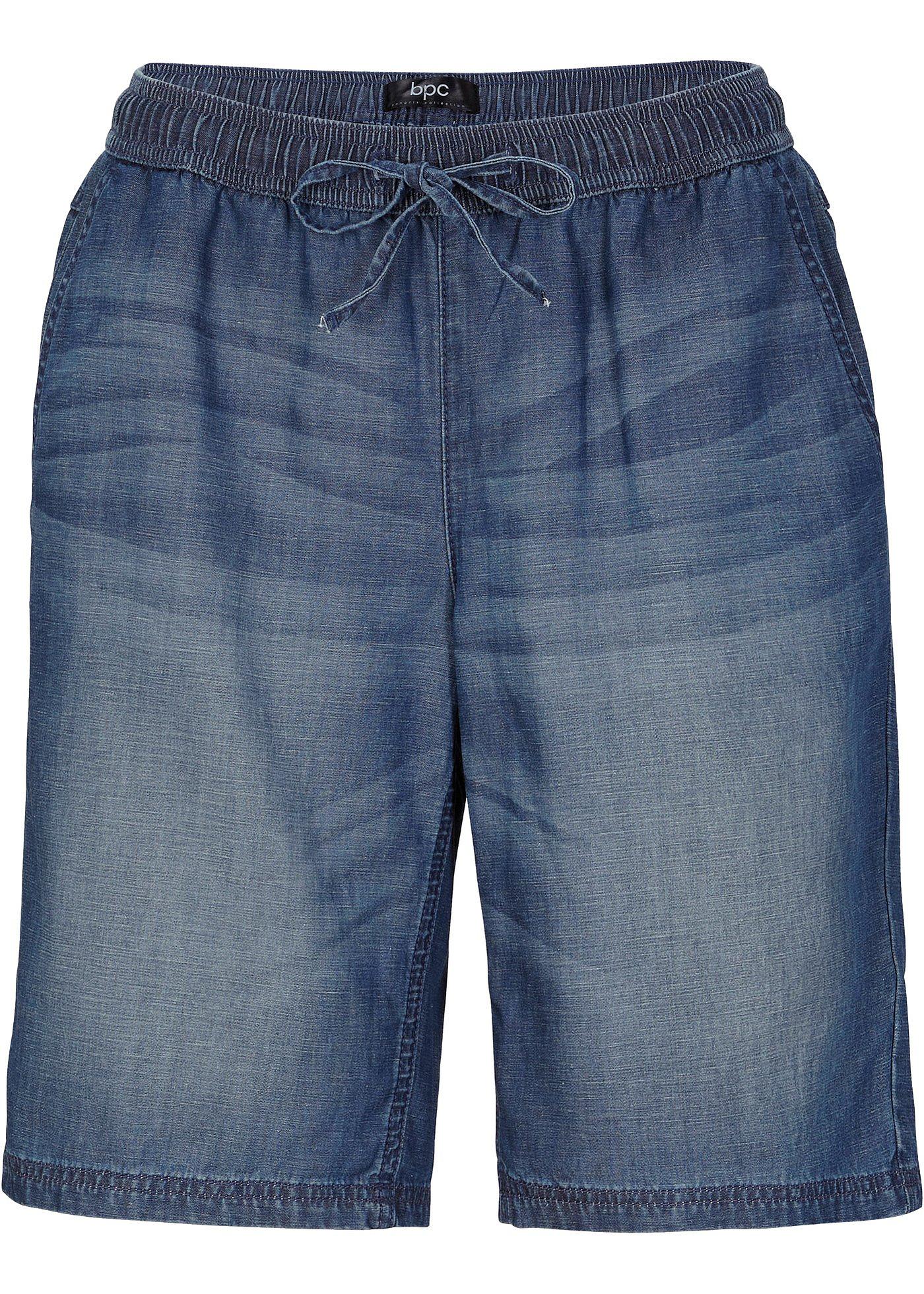 Leichte Denim-Hose mit Leinen