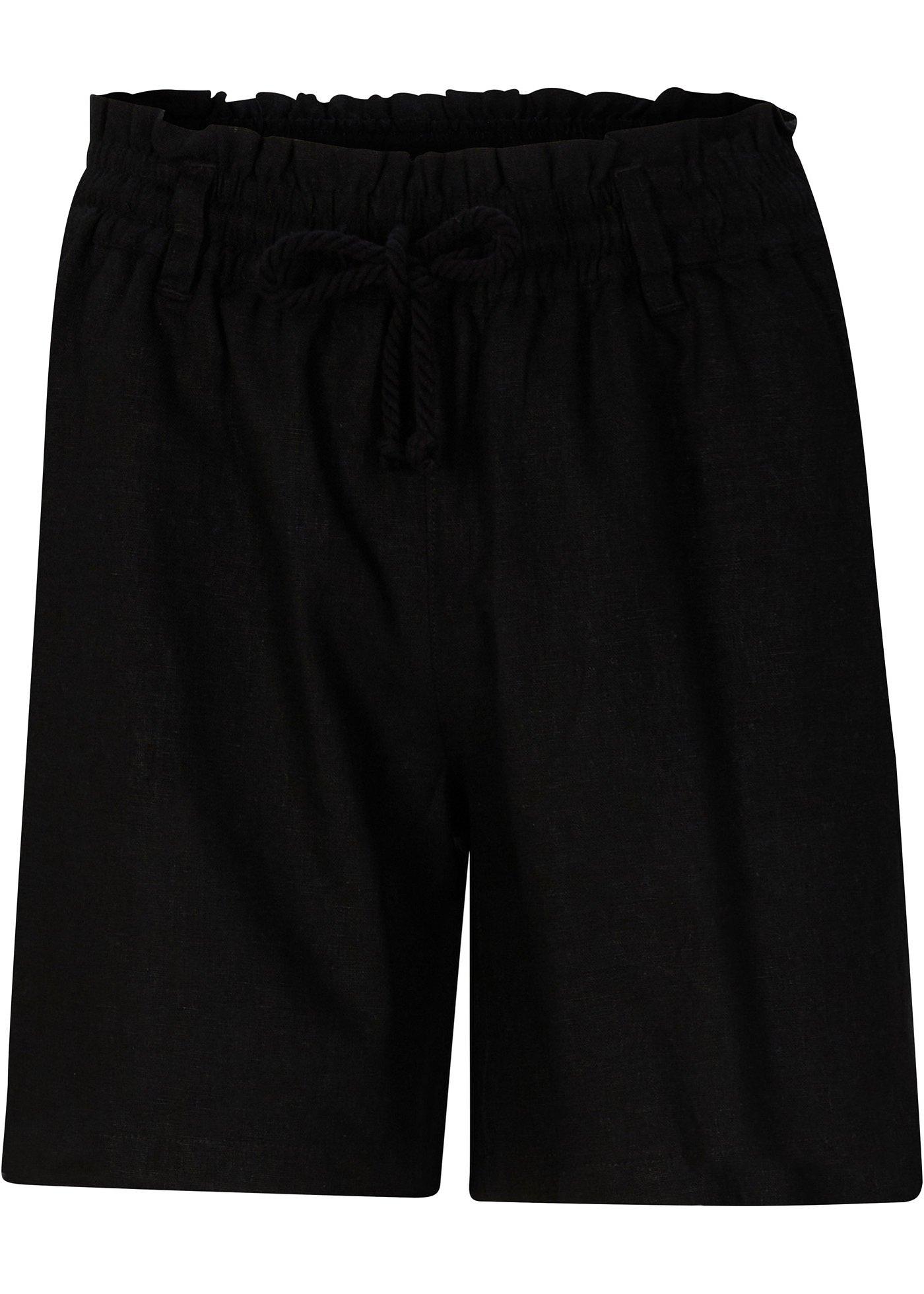 Sommerliche, kurze Hose mit gesmocktem Rundumgummizugbund mit Kordeln