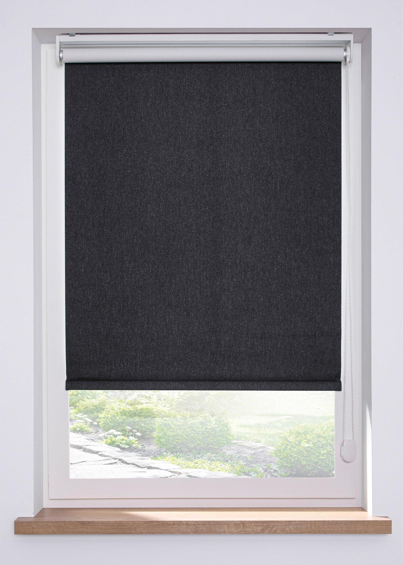 Verdunkelungsrollo in edler Glanzoptik dunkelgrau