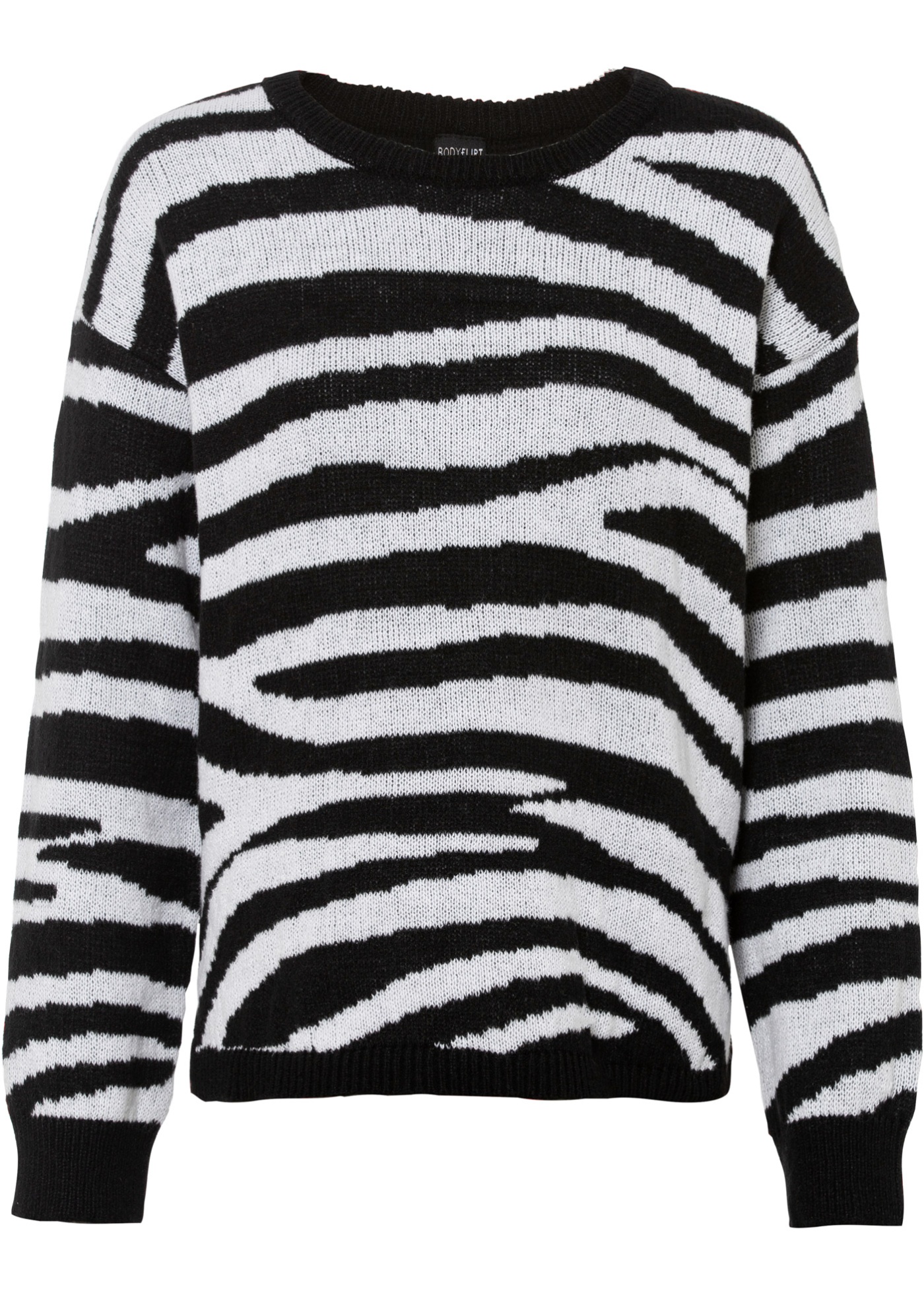 Toller Pullover mit seitlichen Schlitzen am Saum. (96420181) in schwarz/weiß