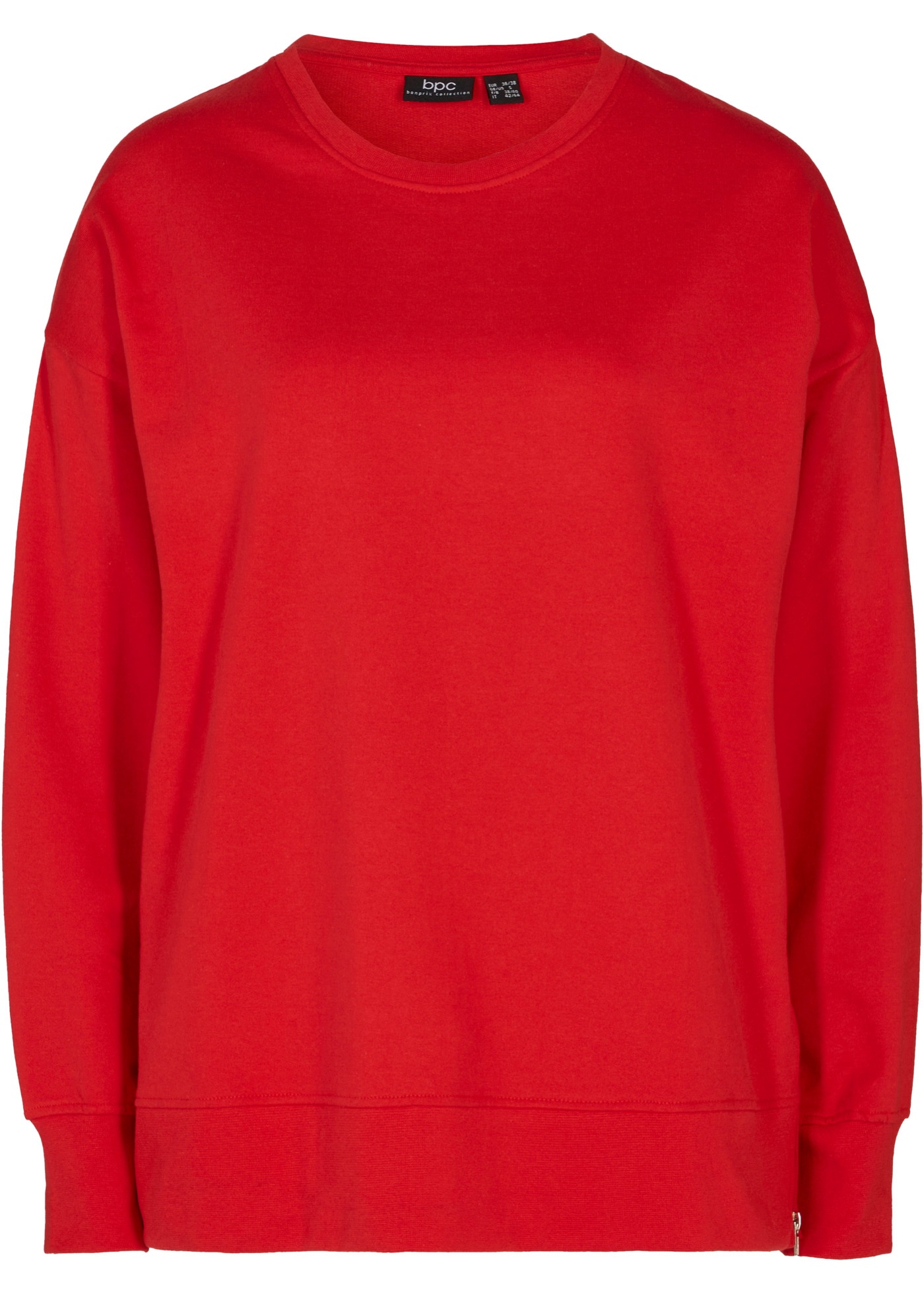 Bequemes Sweatshirt mit modischen Reißverschluss-Schlitzen an den Seiten. (96217695) in signalrot