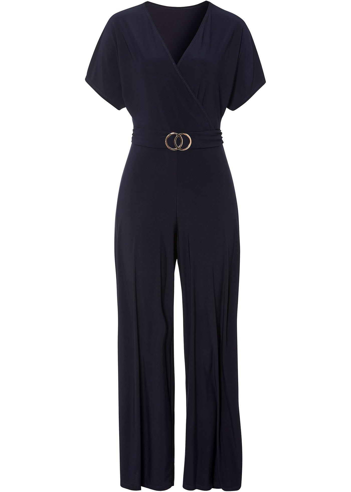Moderner Jumpsuit mit Gürtel dunkelblau, regular