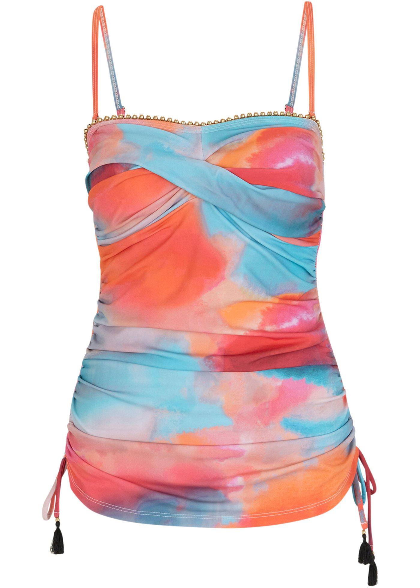 Exklusives Tankini Oberteil mit modischem Druck rosa bedruckt