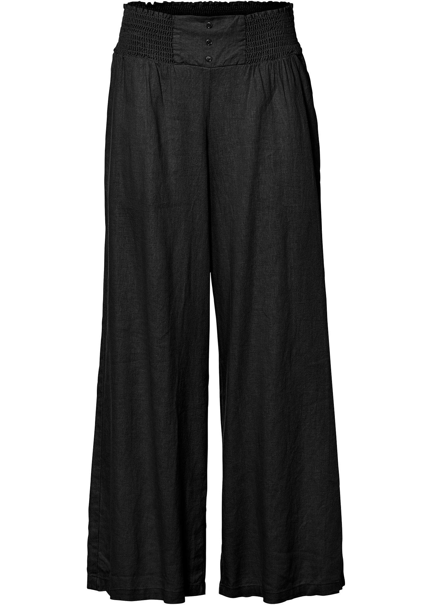 Marlenehose aus luftigem Leinen-Mix