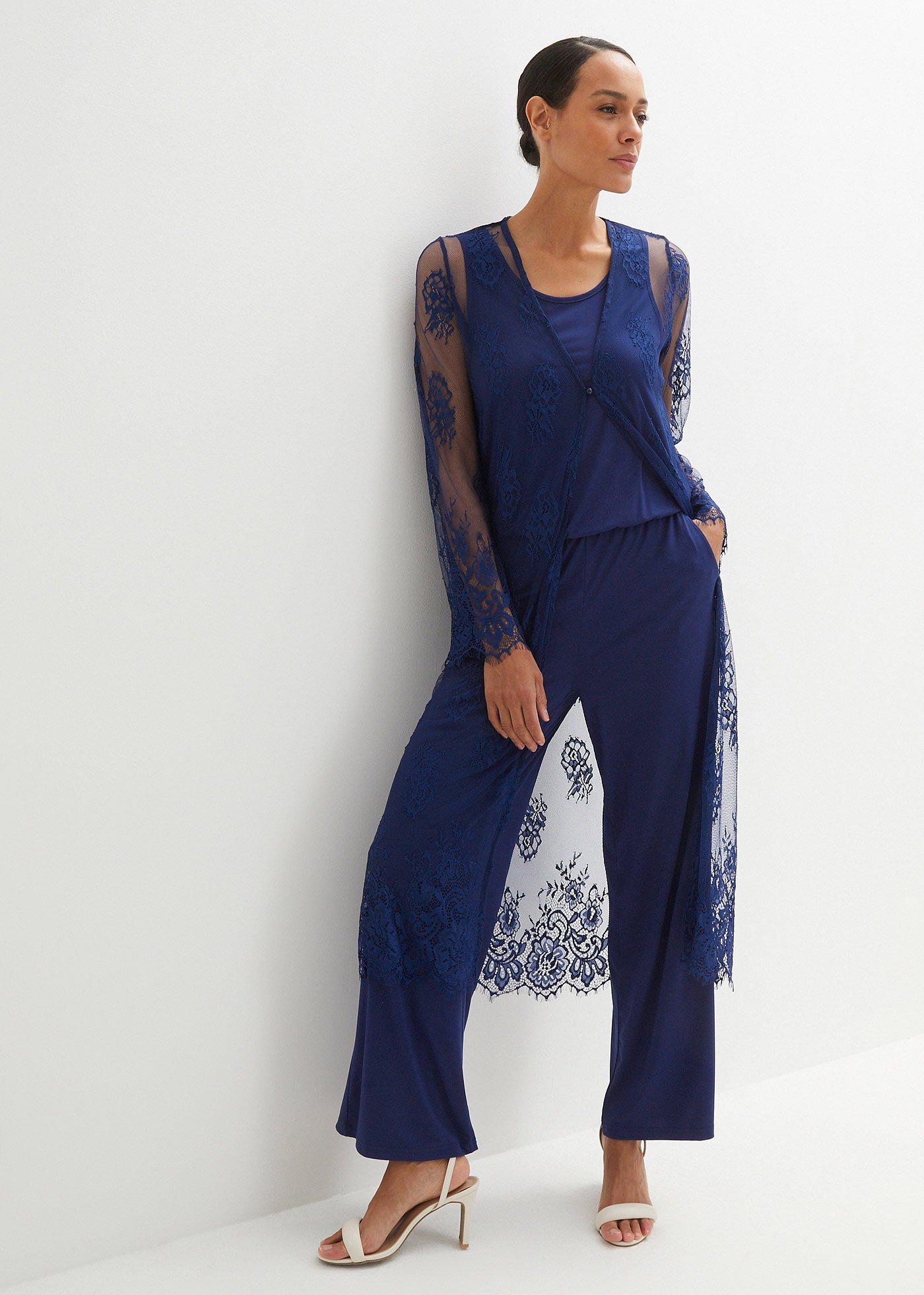 Eleganter Zweiteiler, bestehend aus Jumpsuit und Spitzenjacke