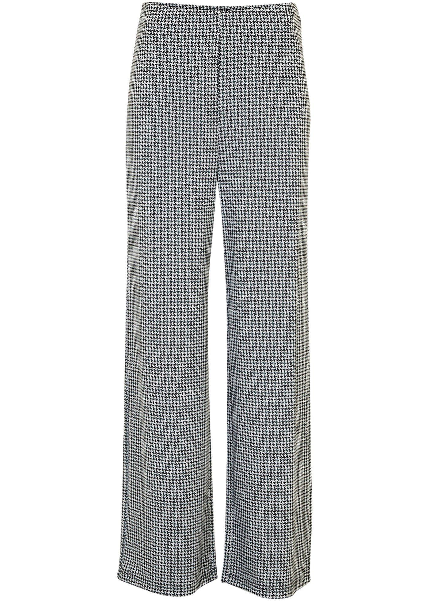 Karierte Jersey-Hose mit Schlitz