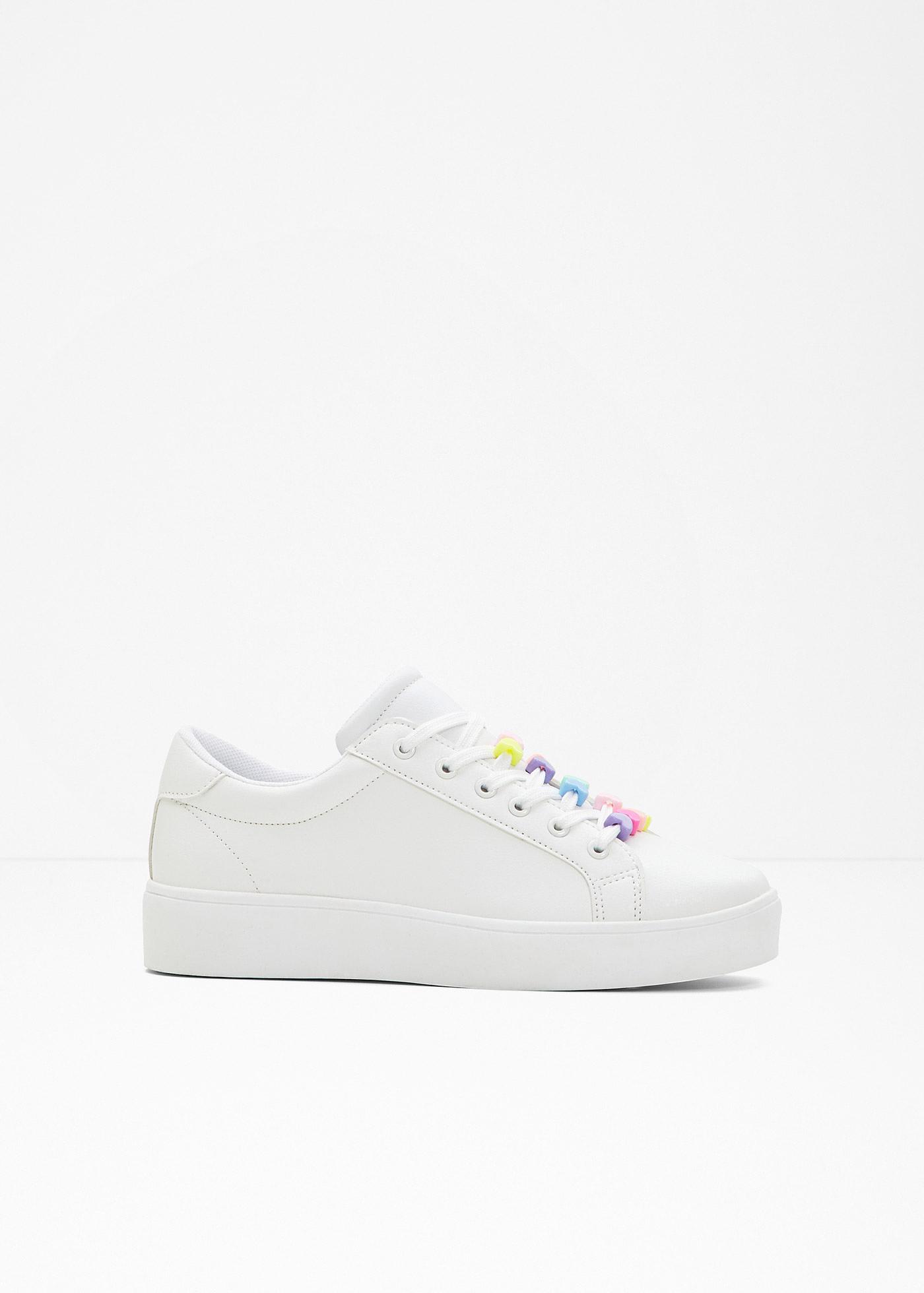 Modische Sneaker mit Perlen Details - weiß