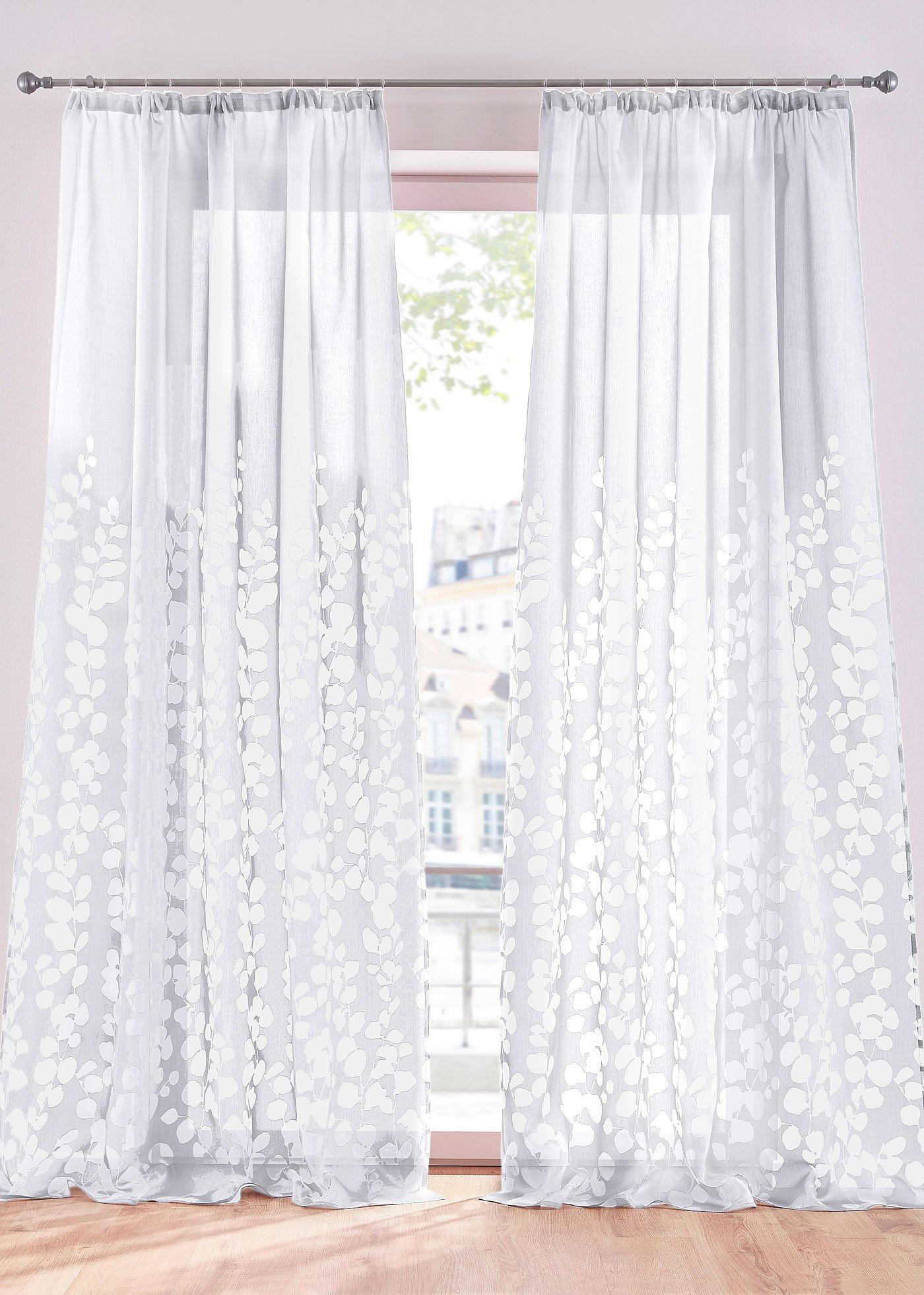 Ausbrenner Gardine mit Blättern (1er Pack)