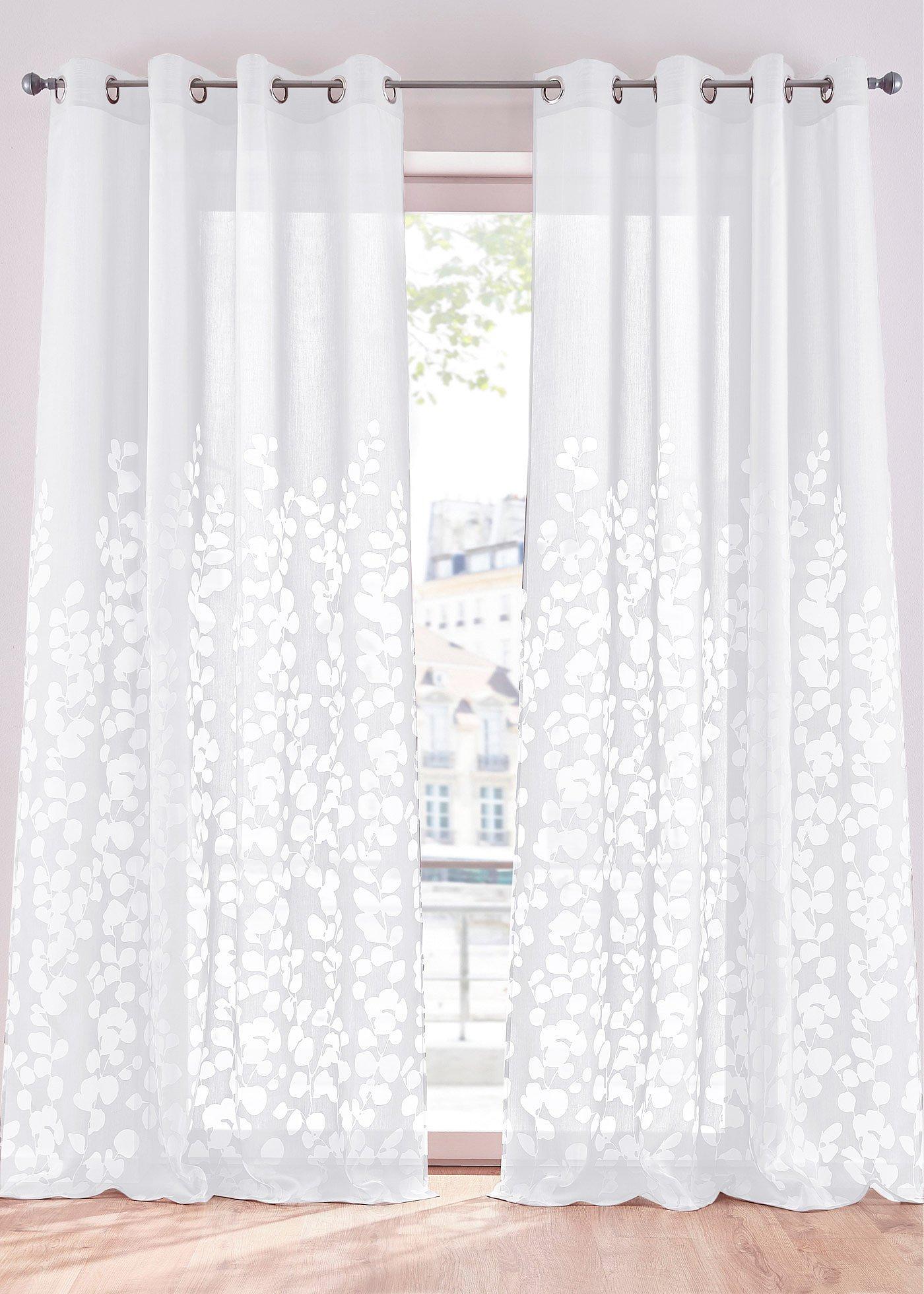 Ausbrenner Gardine mit Blättern (1er Pack)