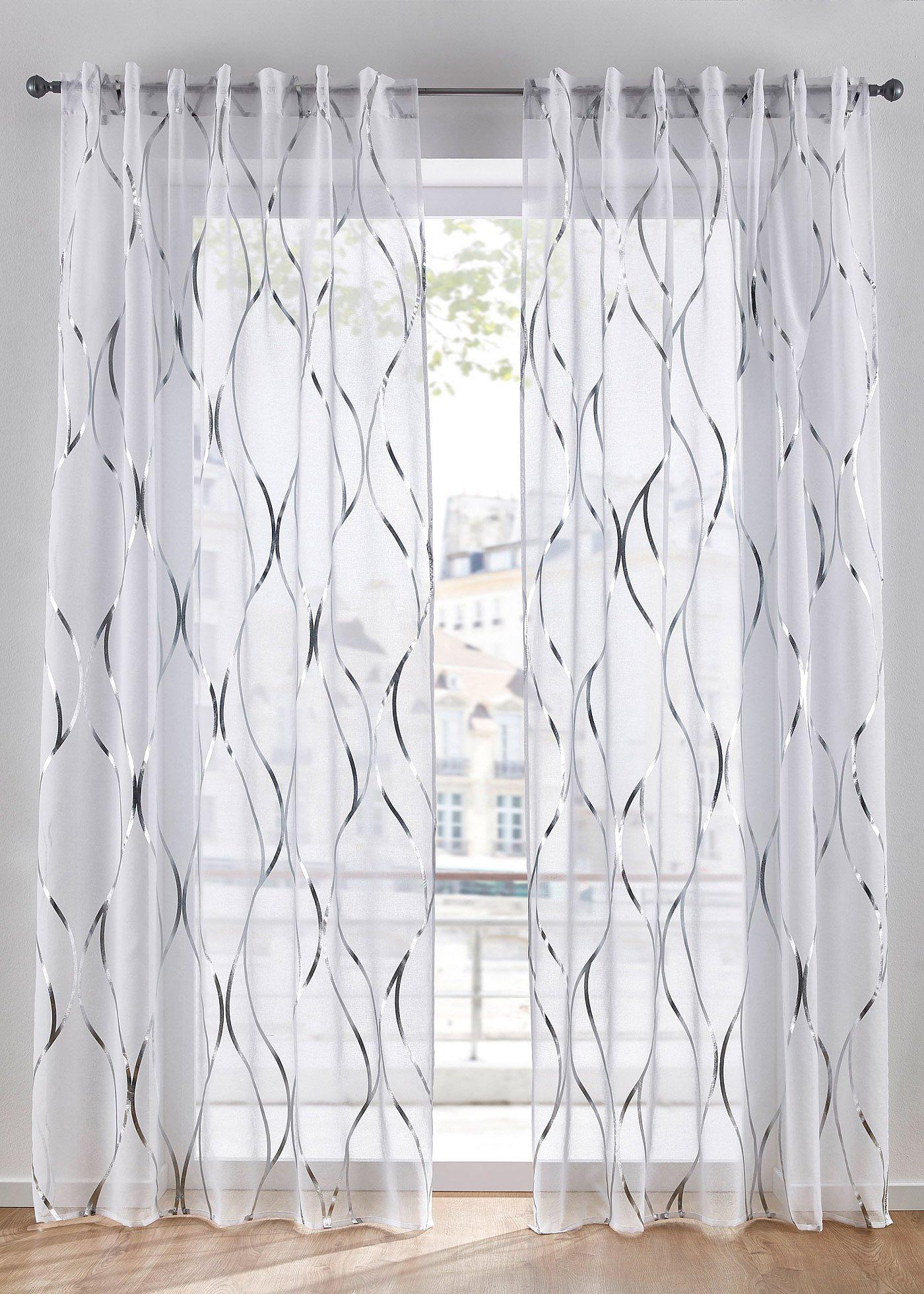 Transparente Gardine mit Glanz Druck (1er Pack)