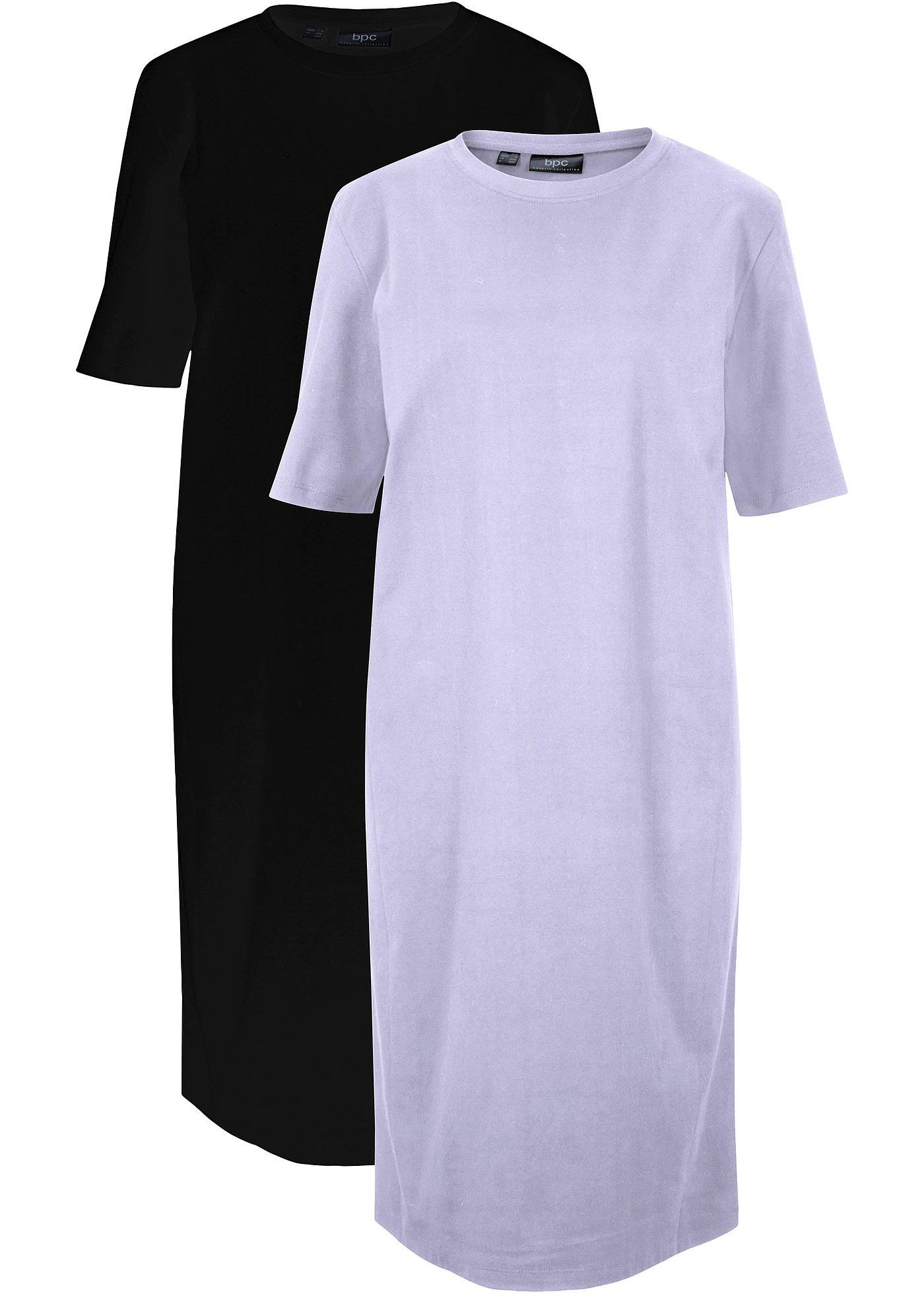 Oversize-T-Shirtkleid aus reiner Baumwolle (2er Pack)