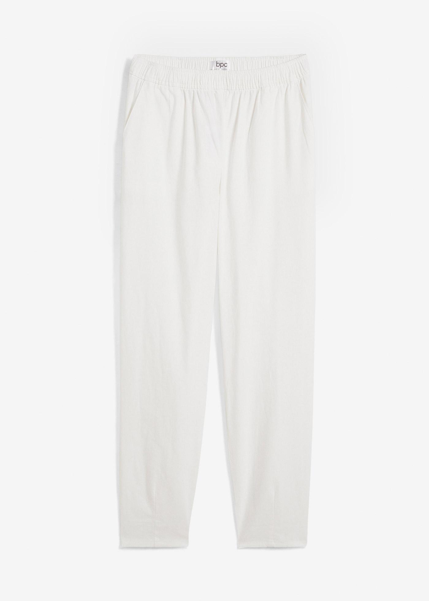 Hose aus Baumwoll-Leinen-Mix, High-Waist