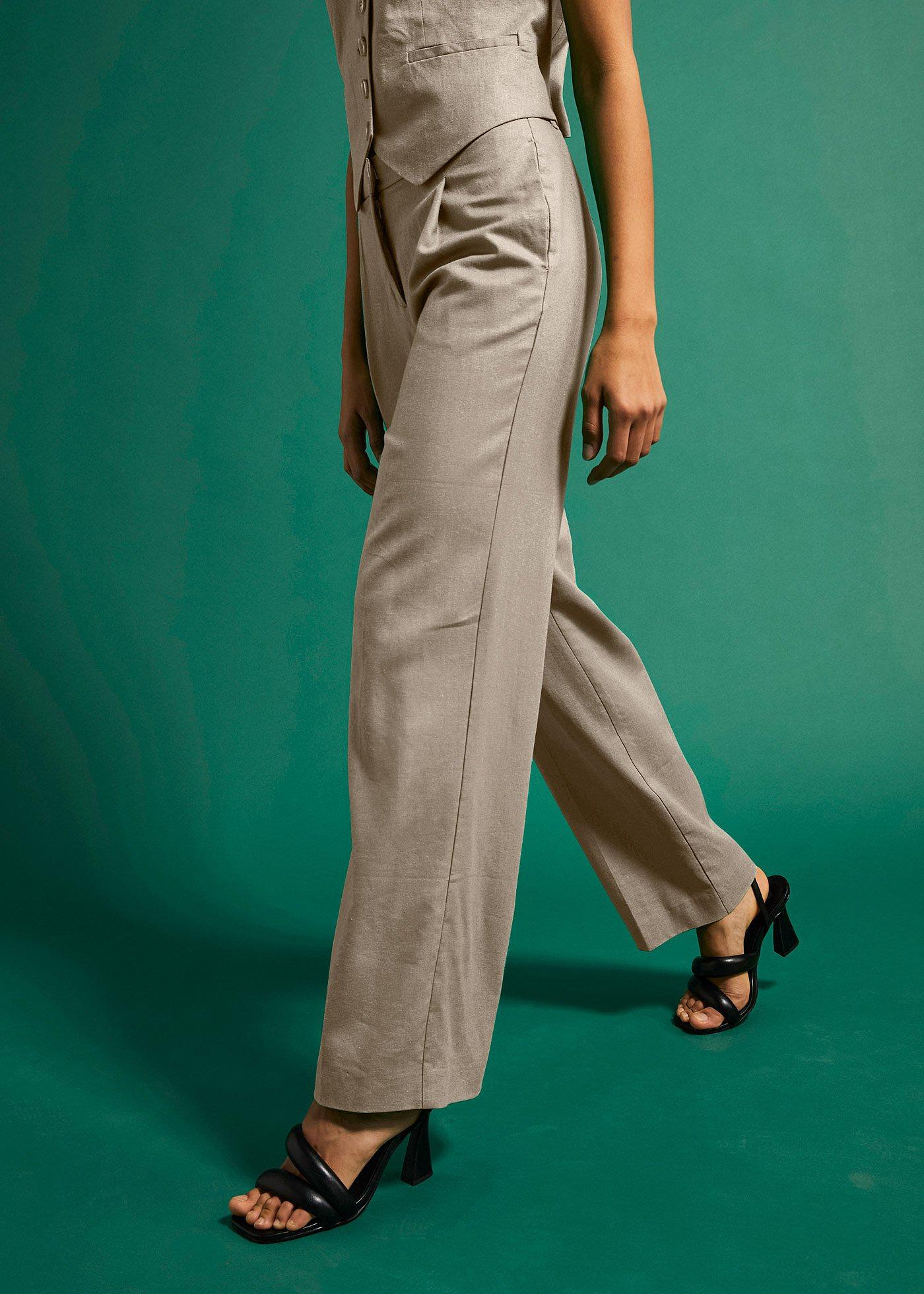 Herren Anzughose Nadelstreifen - Business Hose Mit Weitem Bein & Bügelfalte