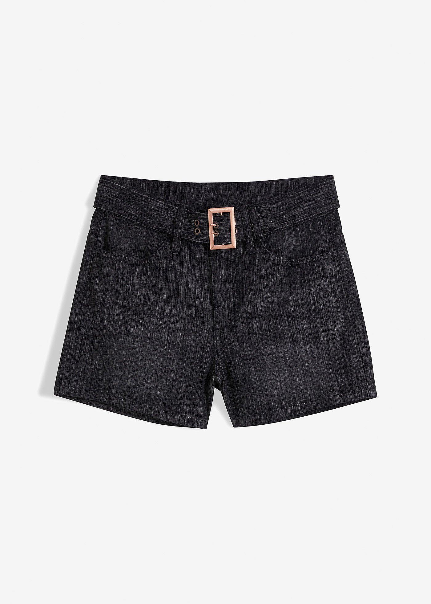 Jeans-Shorts mit Gürtel (2-tlg. Set)