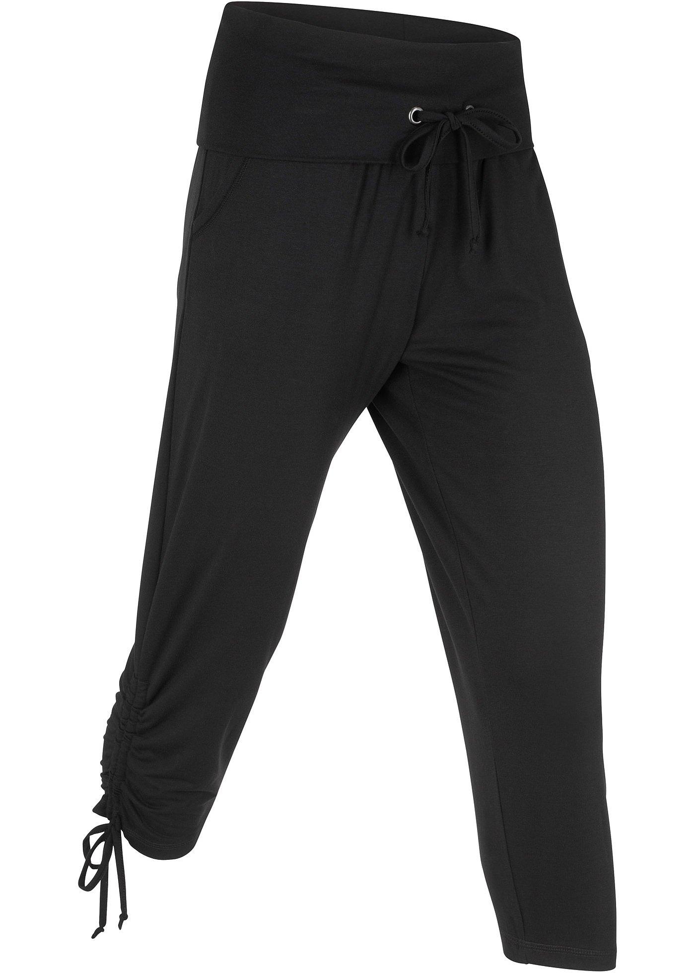 Capri-Hose mit Raffung aus Viskose-Mix